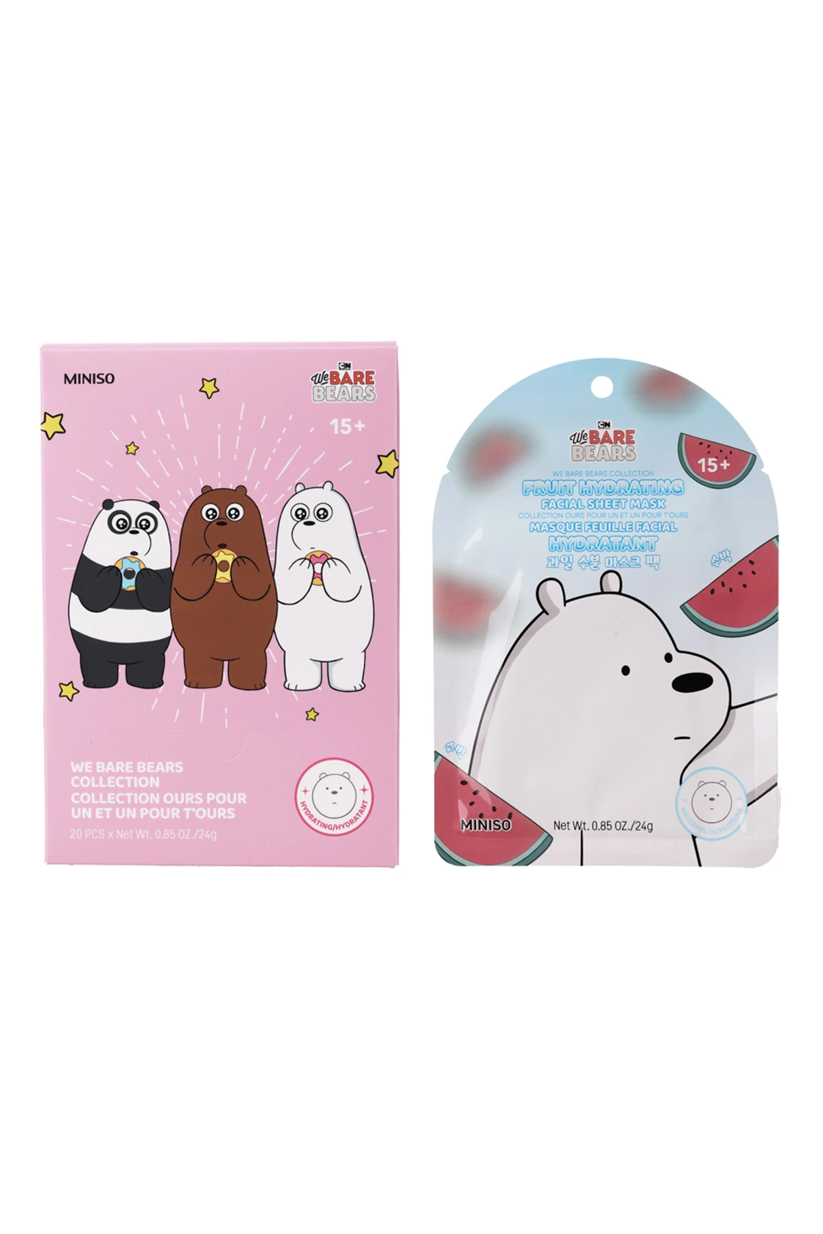 We Bare Bears Lisanslı Meyveli Nemlendirici Kağıt Maske (Kar