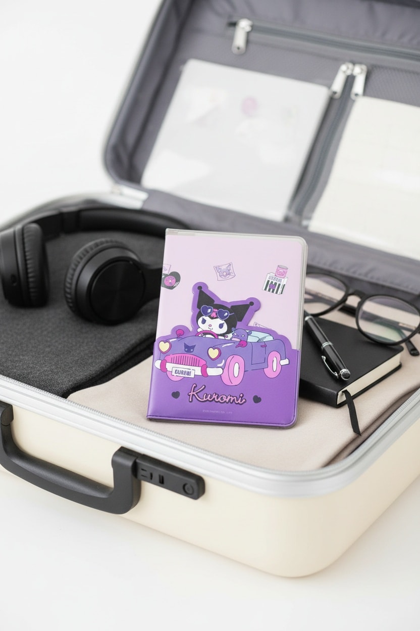 Sanrio Lisanslı Pasaport Kılıfı - Kuromi
