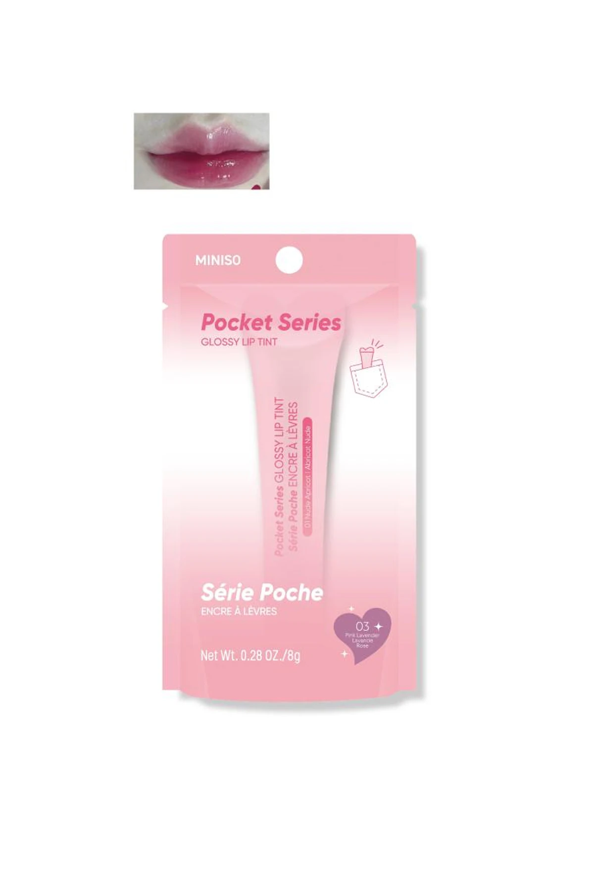Pocket Serisi Parlak Lip Tint (03 Pembe Lavanta)