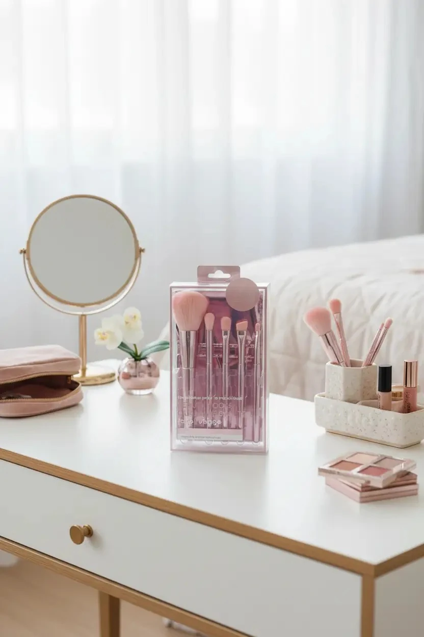 5 Parça Makyaj Fırçası Seti ve Saklama Çantası