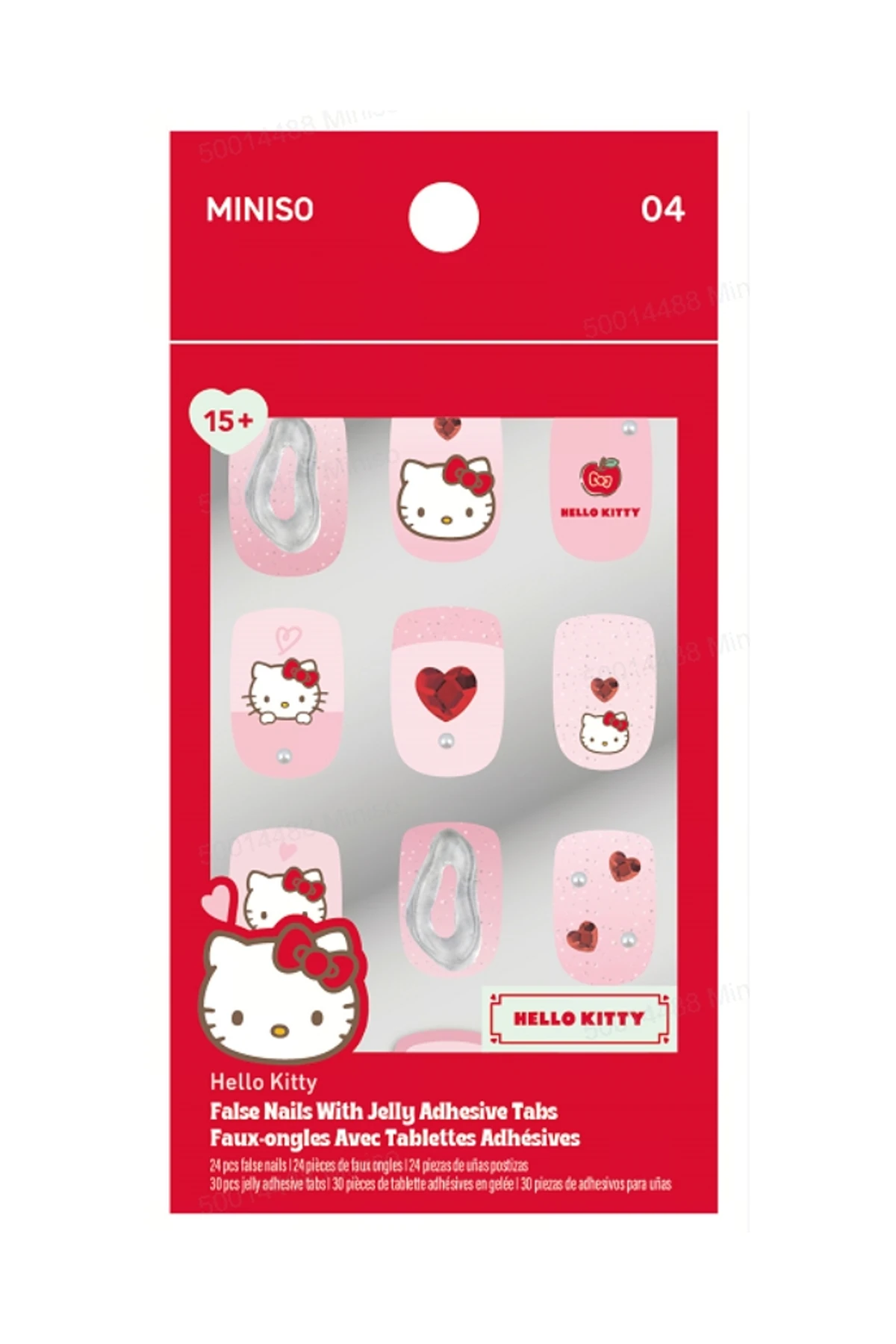 Sanrio Lisanslı Hello Kitty Jel Yapışkanlı Takma Tırnak (04)