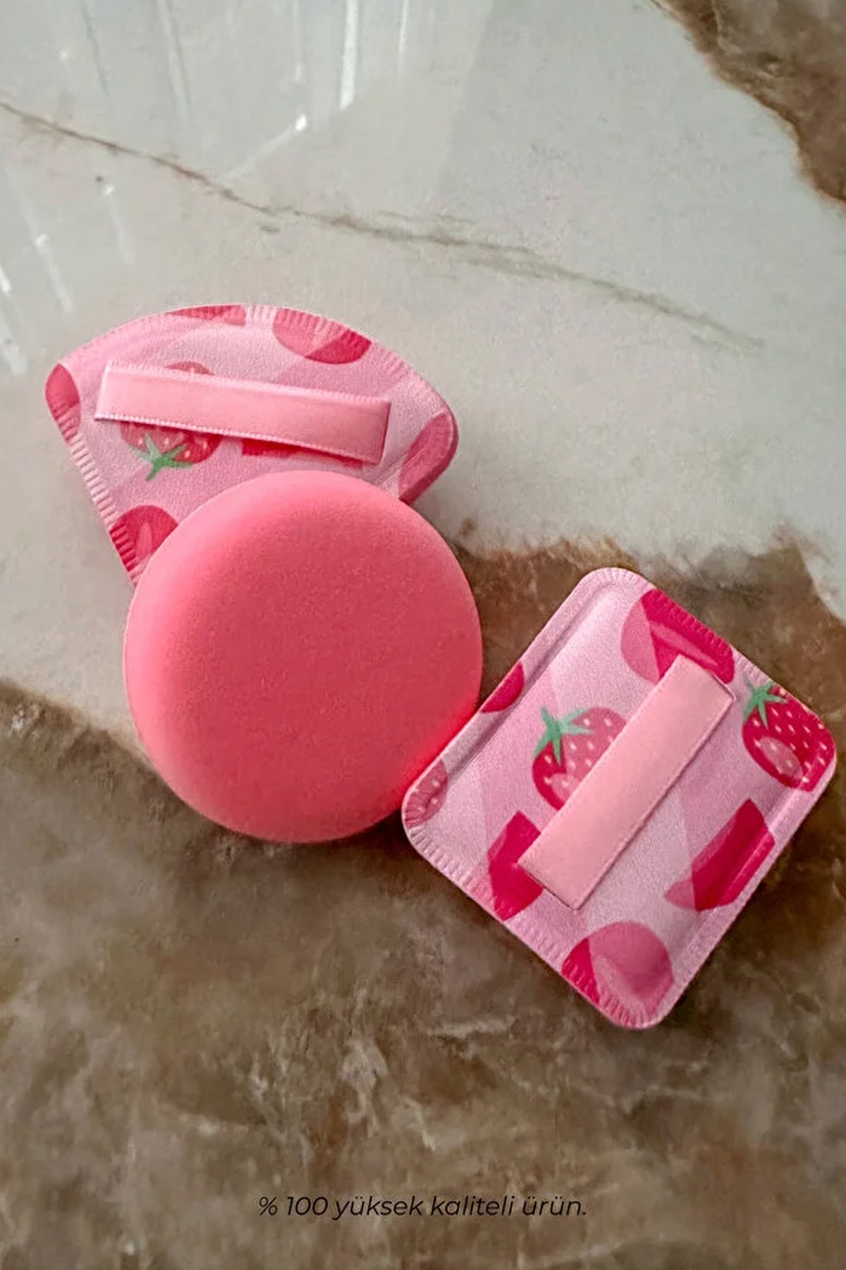 Meyve Desenli Makyaj Pudra Süngeri Seti 3'lü