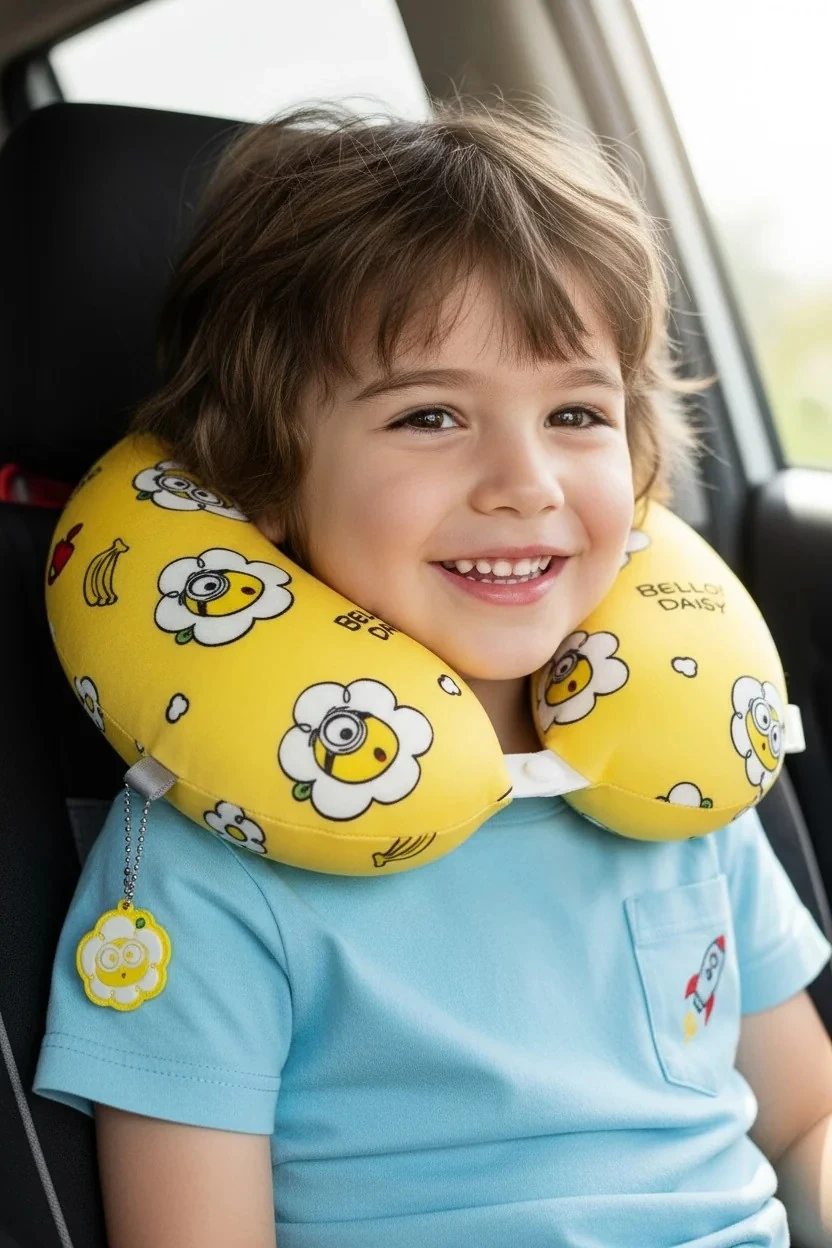 Minions Lisanslı Hafızalı Sünger Boyun Yastığı, Seyahat Yastığı - Sarı