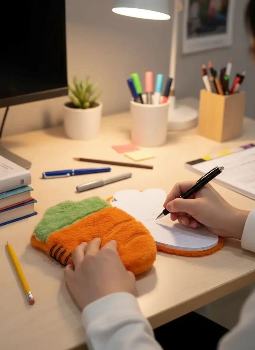 Havuç Figürlü Peluş Not Defteri - 80 Yaprak