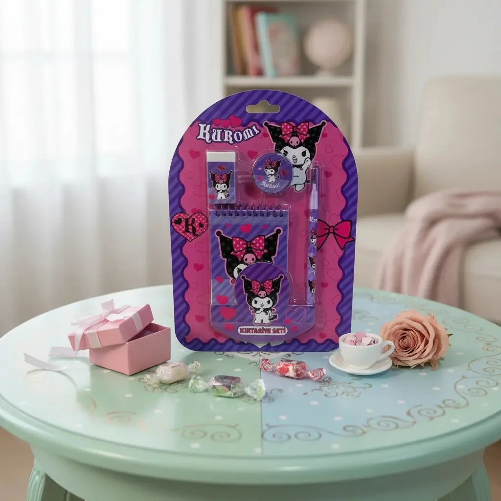 Timon Sanrio Lisanslı Kuromi Kırtasiye Seti – 4'lü