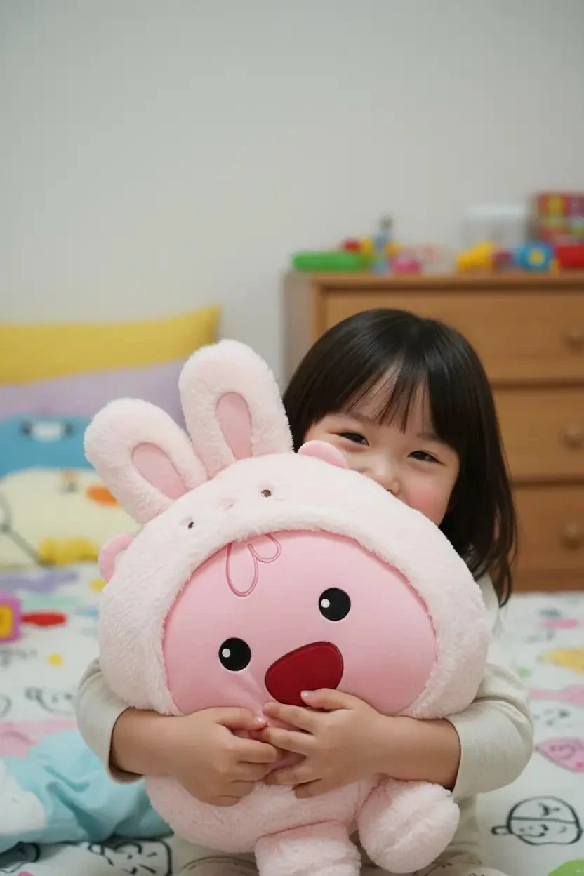Zanmang Loopy Lisanslı Tavşan Kostümlü Dekoratif Peluş Yastık 40 cm