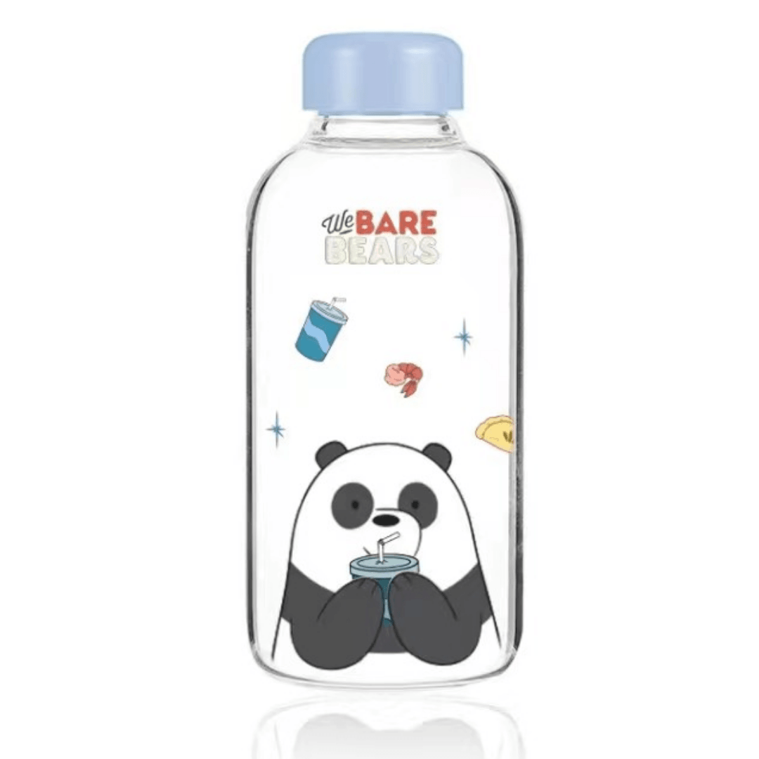 We Bare Bears Lisanslı Borosilikat Cam Şişe (600ml) - Panda