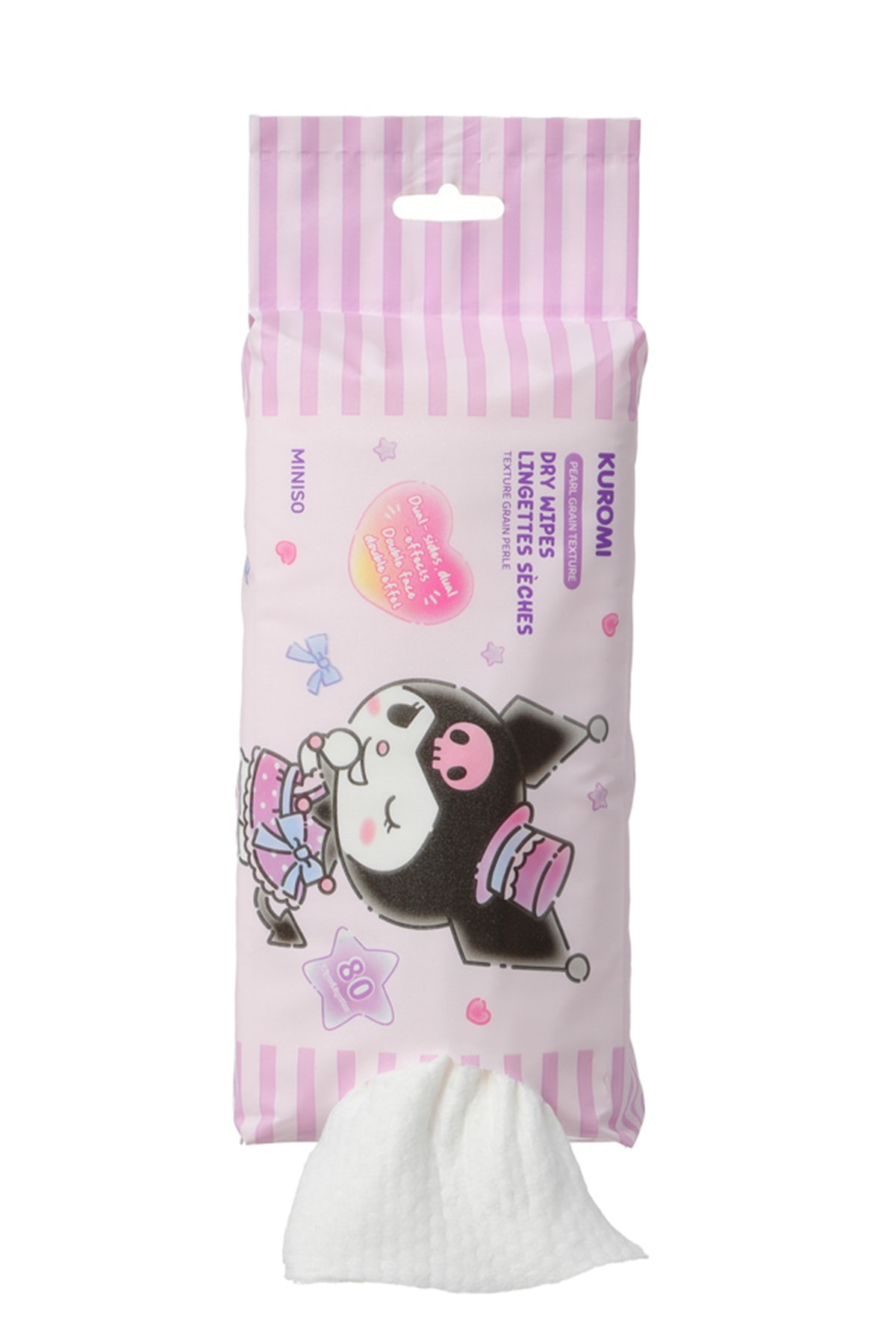 Sanrio Lisanslı Kuromi İnci Dokulu Kuru Mendil (80 Mendil)