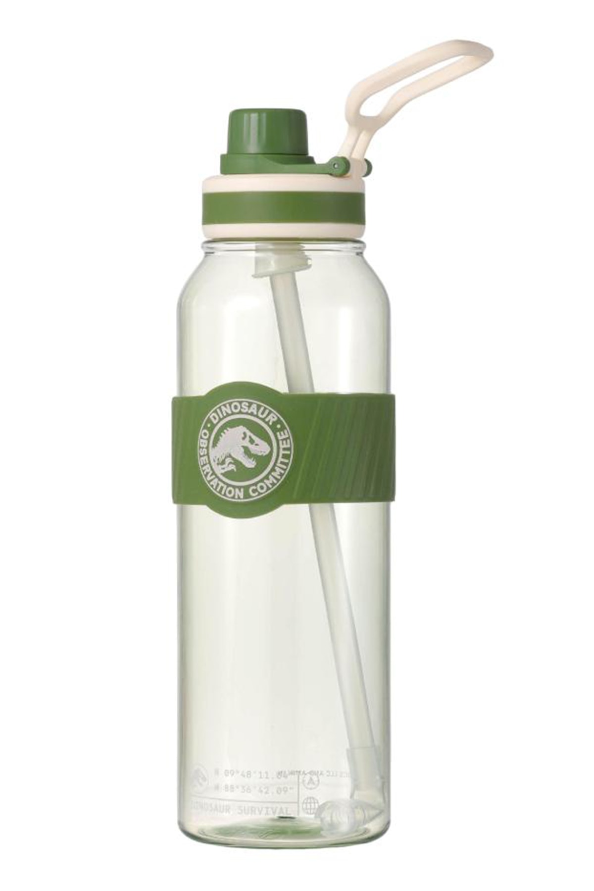 Jurassic World Saplı ve Pipetli Plastik Şişe 1000 mL (Yeşil)