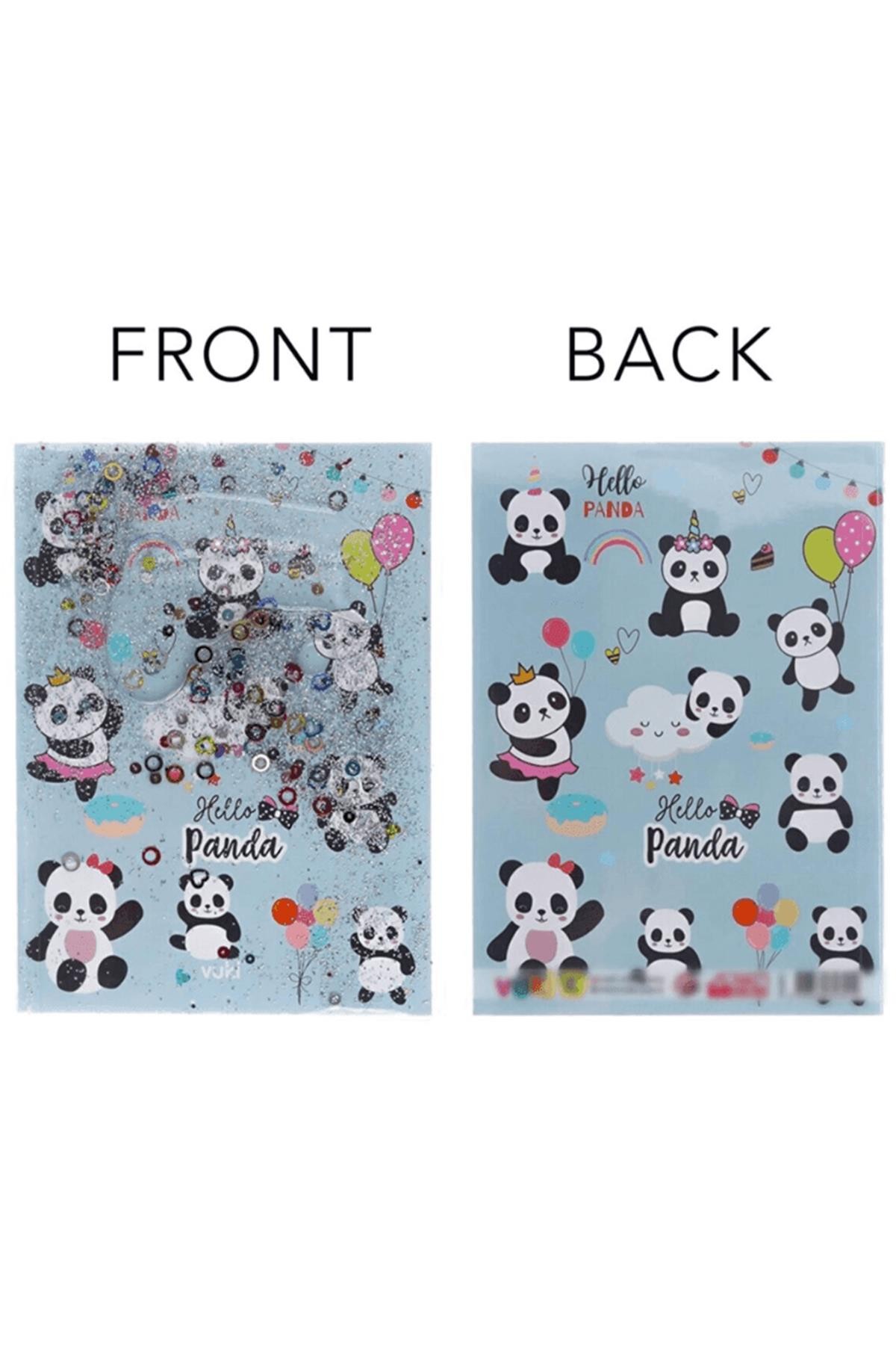Vuki Panda Simli Ve Sulu Kapaklı Rengarenk Sayfalı Mini Defter