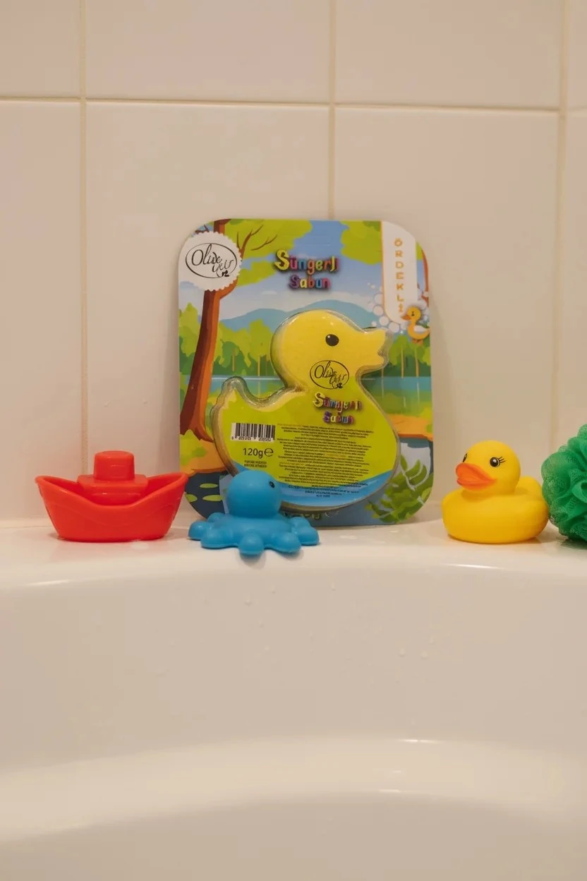 Ördek Figürlü Süngerli Sabun