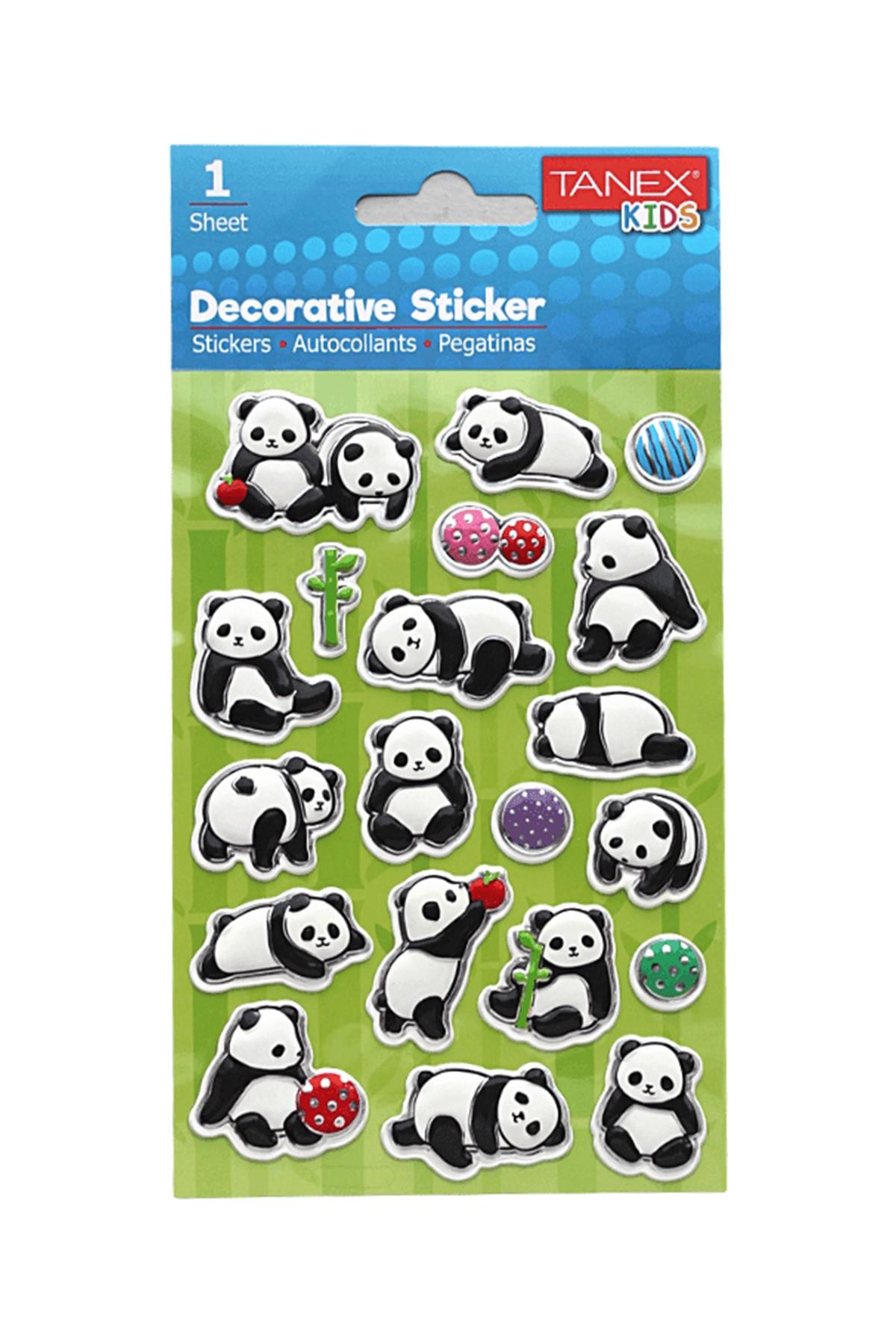 Tanex Panda Desenli Sticker