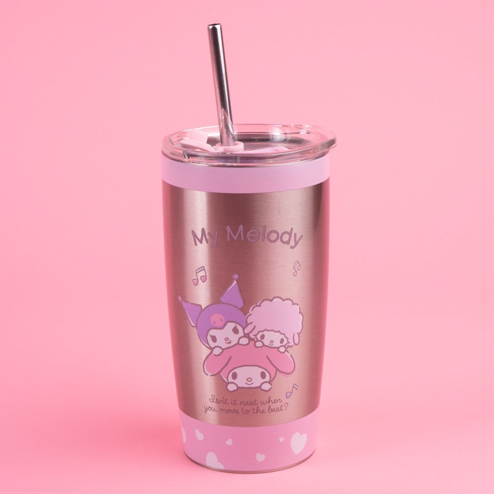 Sanrio Lisanslı Metal Pipetli Kapaklı Termos (530Ml) - My Melody (Outlet)