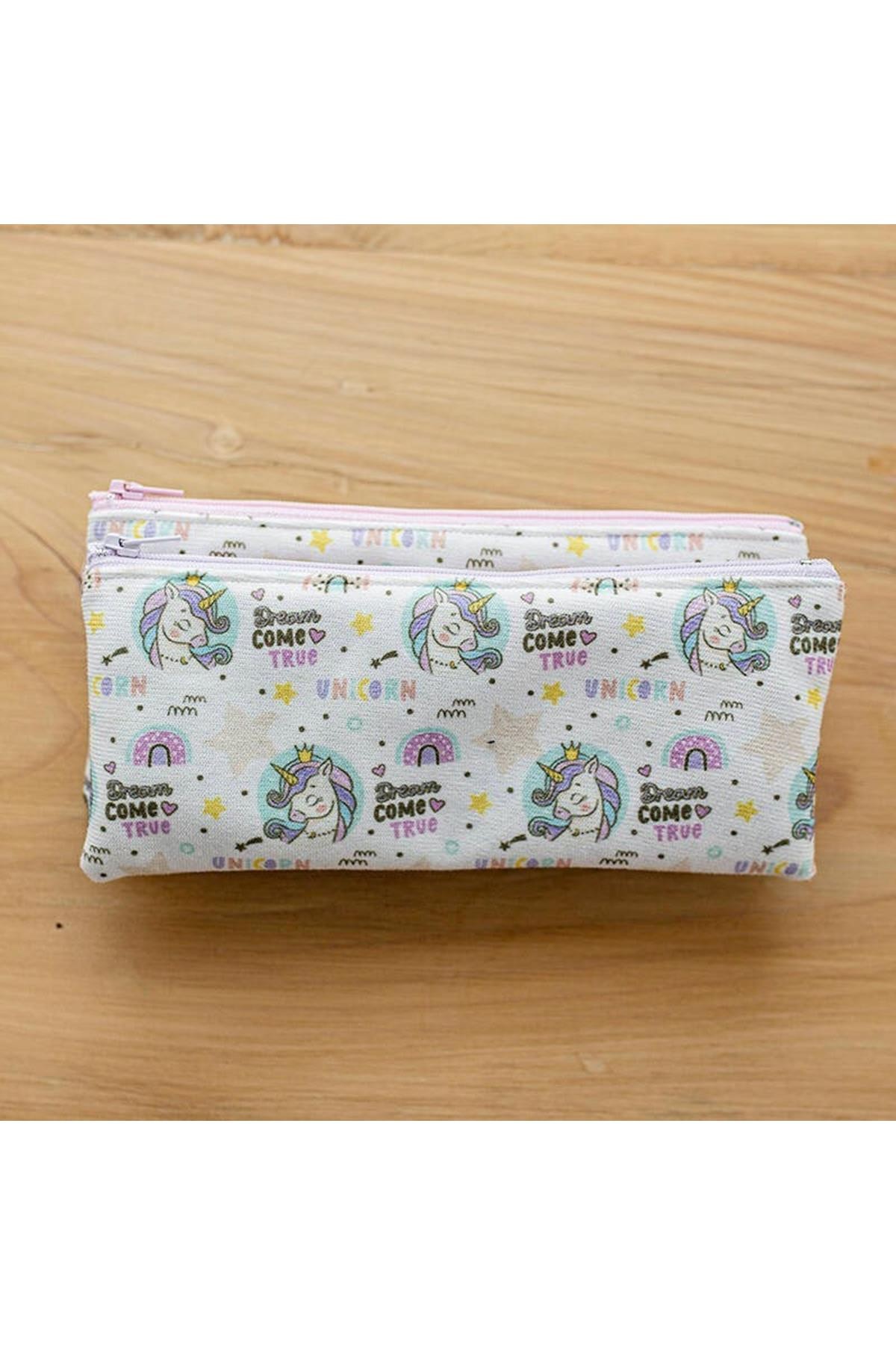 Unicorn Desenli Renkli Fermuarlı Kalemlik 20Cm