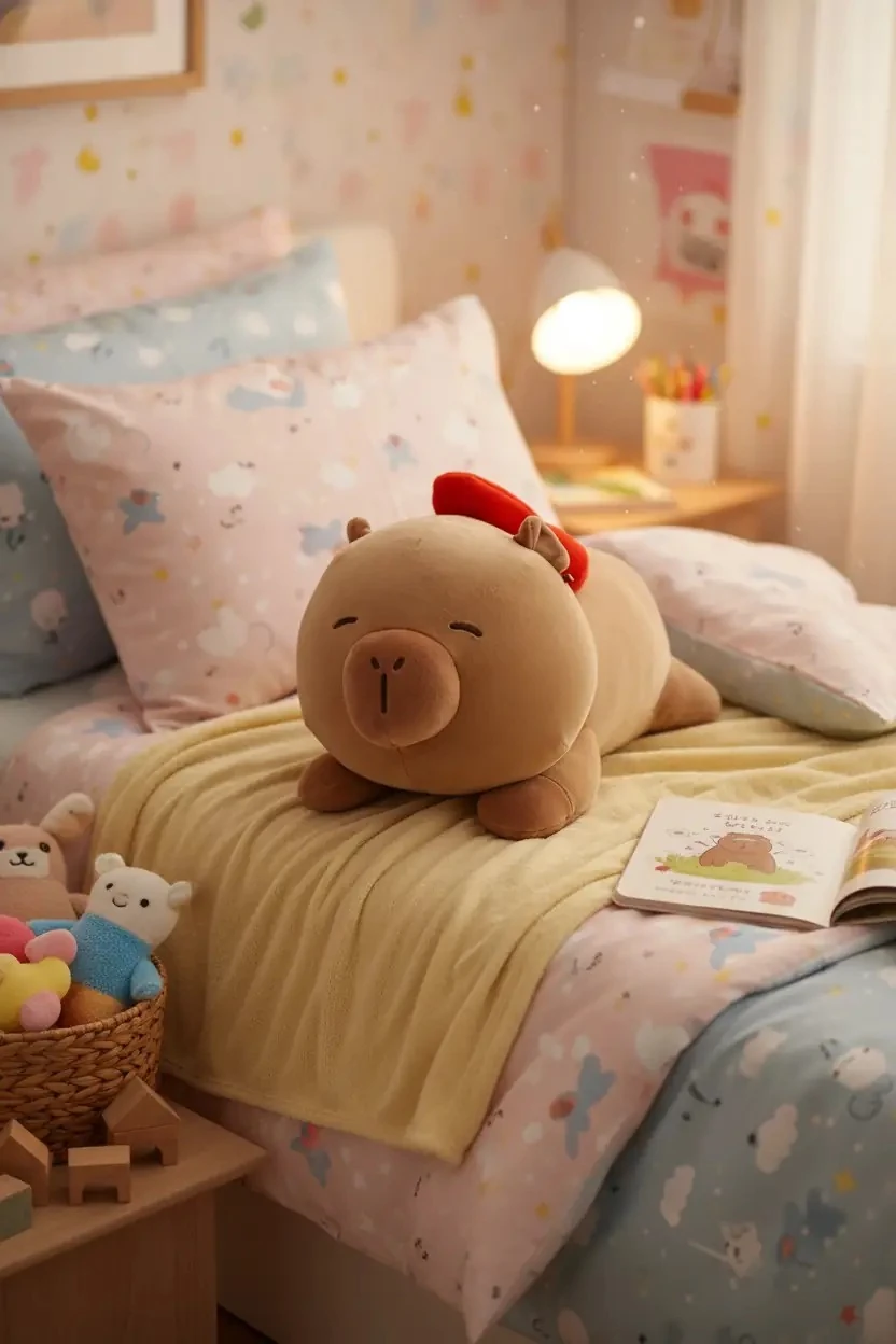 Miniso Lisanslı Mini Family Serisi Fiyonklu Peluş Oyuncak 38 Cm – Yatan Pozisyonlu Sarılmalık