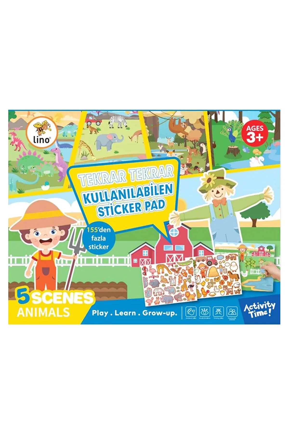 Lino Tekrar Tekrar Kullanılabilen Sticker Pad - Hayvanlar