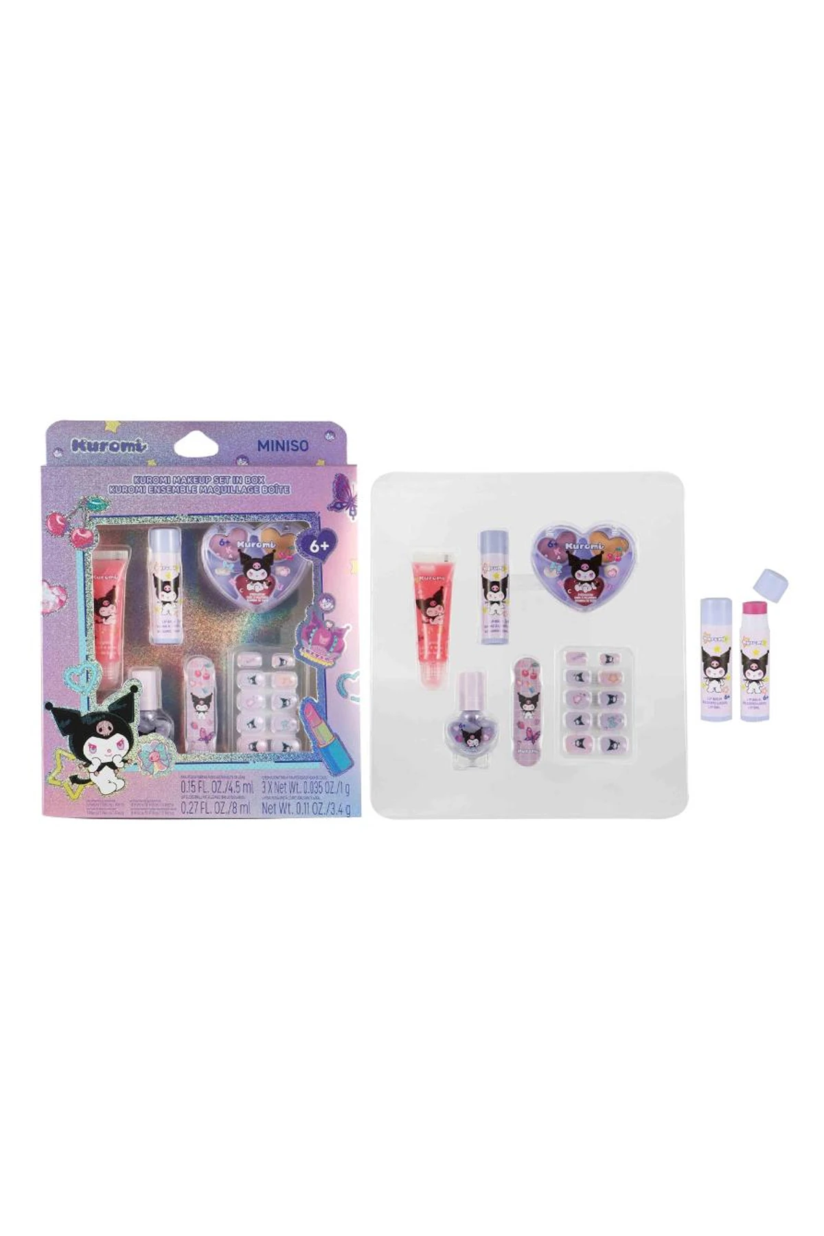 Sanrio Lisanslı Kuromi Orta Boy Makyaj ve Tırnak Süsleme Set