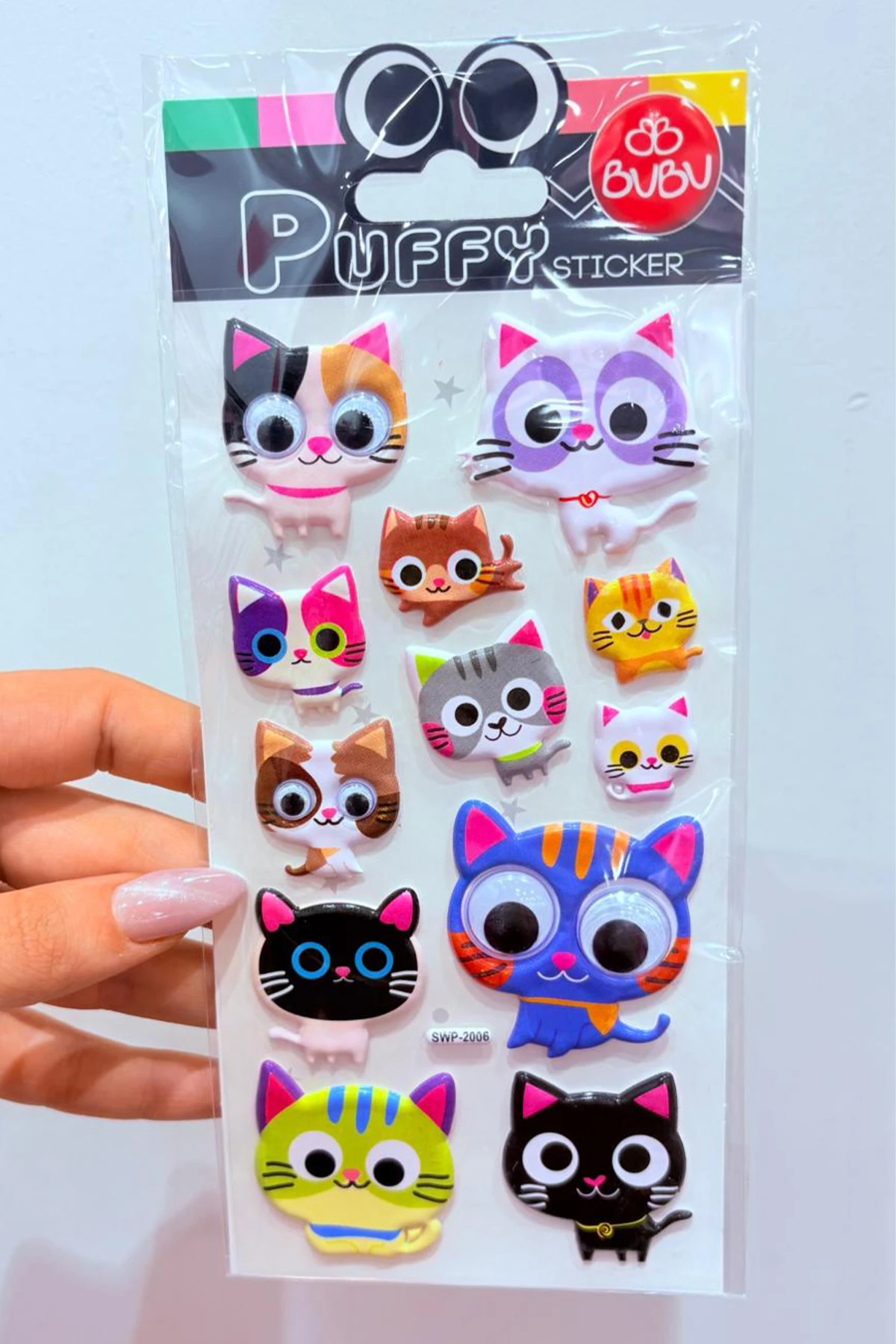 Bu-Bu Puffy Stickers Oynar Gözlü Kedi