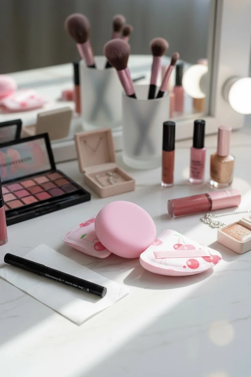 Meyve Desenli Makyaj Pudra Süngeri Seti 3'lü