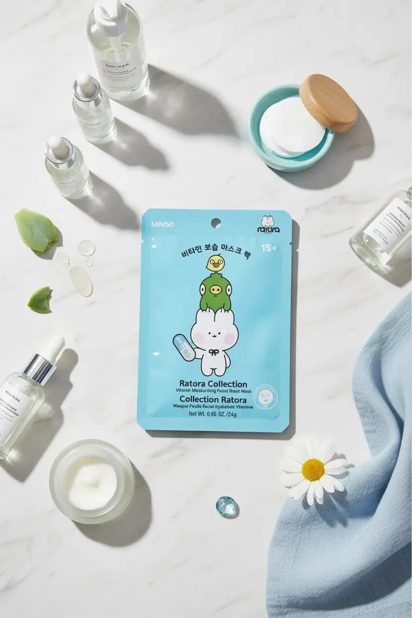 Miniso Lisanslı Ratora Serisi B5 Vitaminli Nemlendirici Kağıt Yüz Maskesi