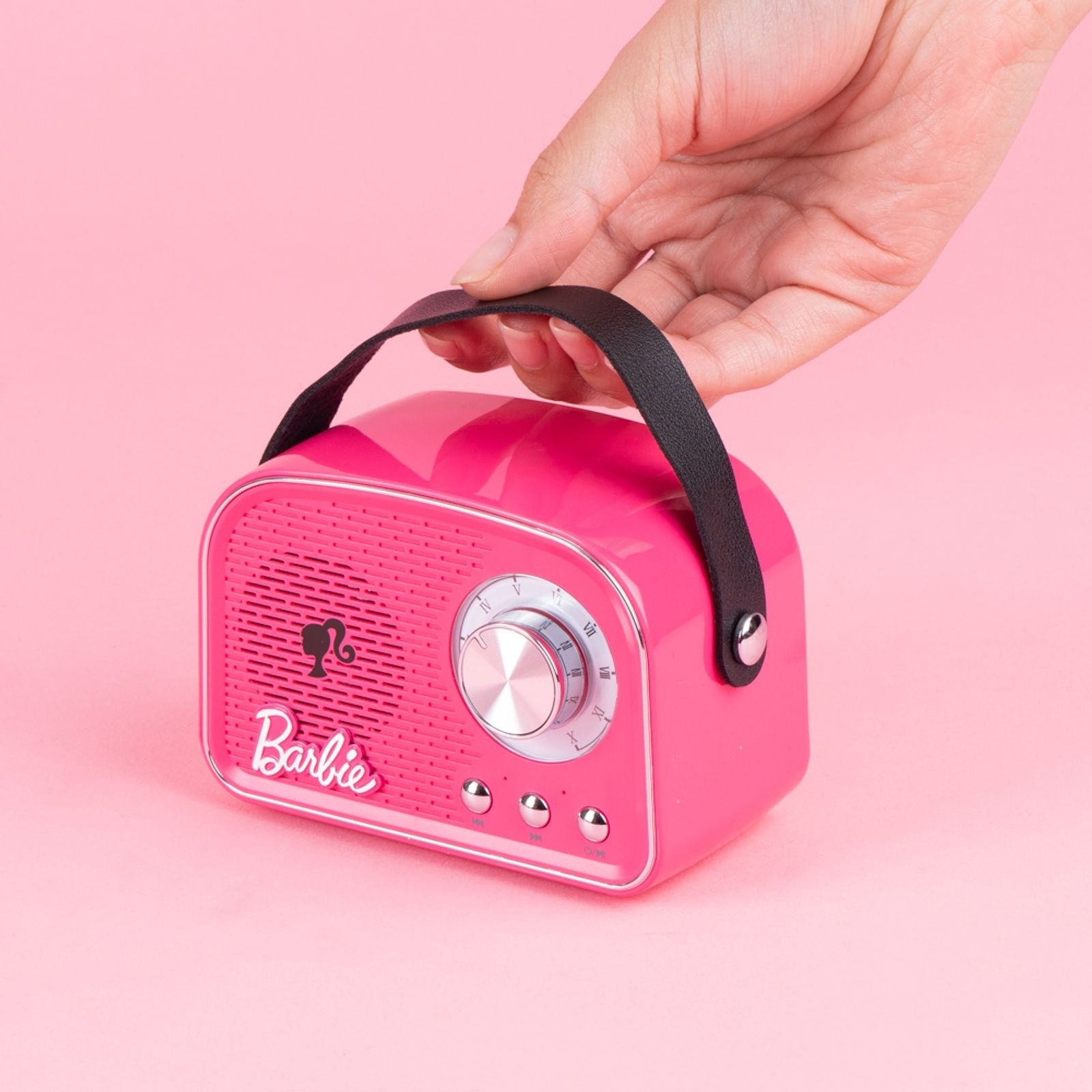 Barbie Hayranlarına Özel Lisanslı Retro Tarz Lisanslı Bluetooth Hoparlör - Fuşya