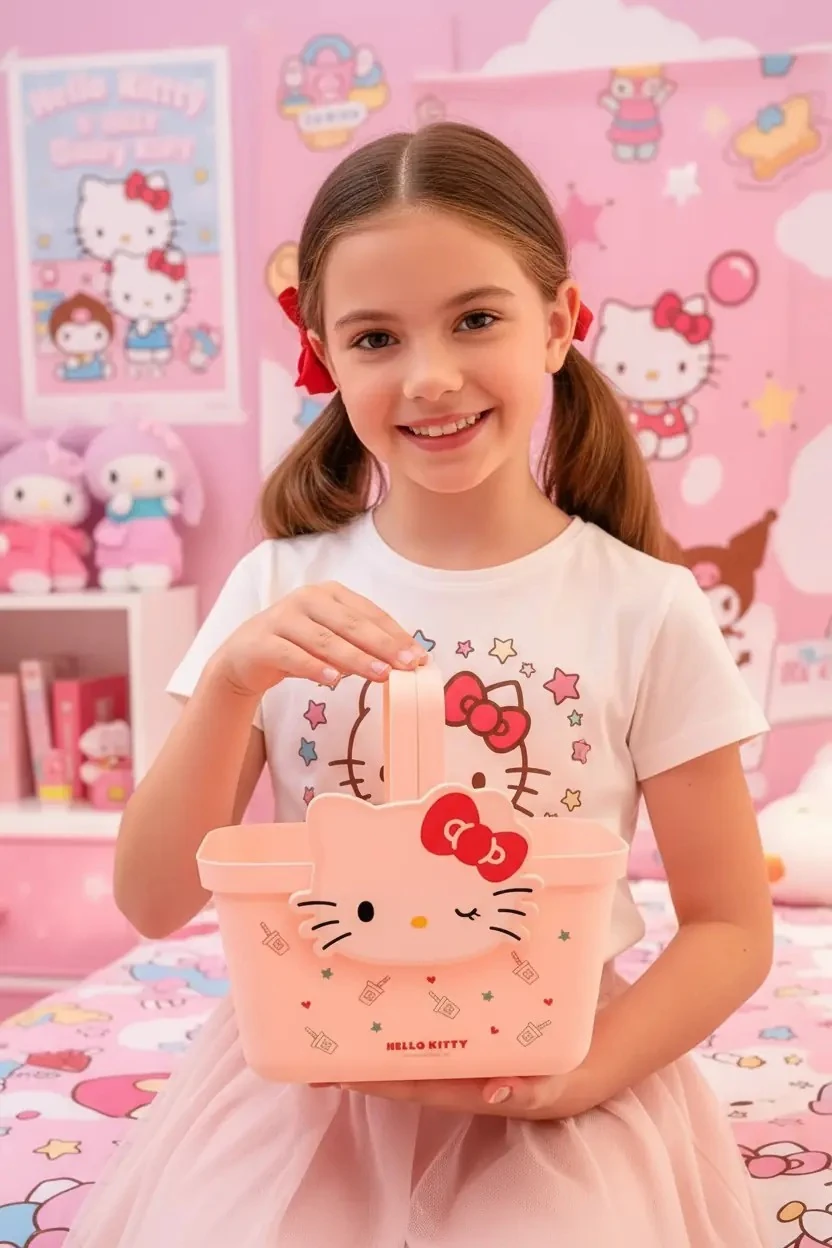 Sanrio Lisanslı Saplı Sepet (Hello Kitty)