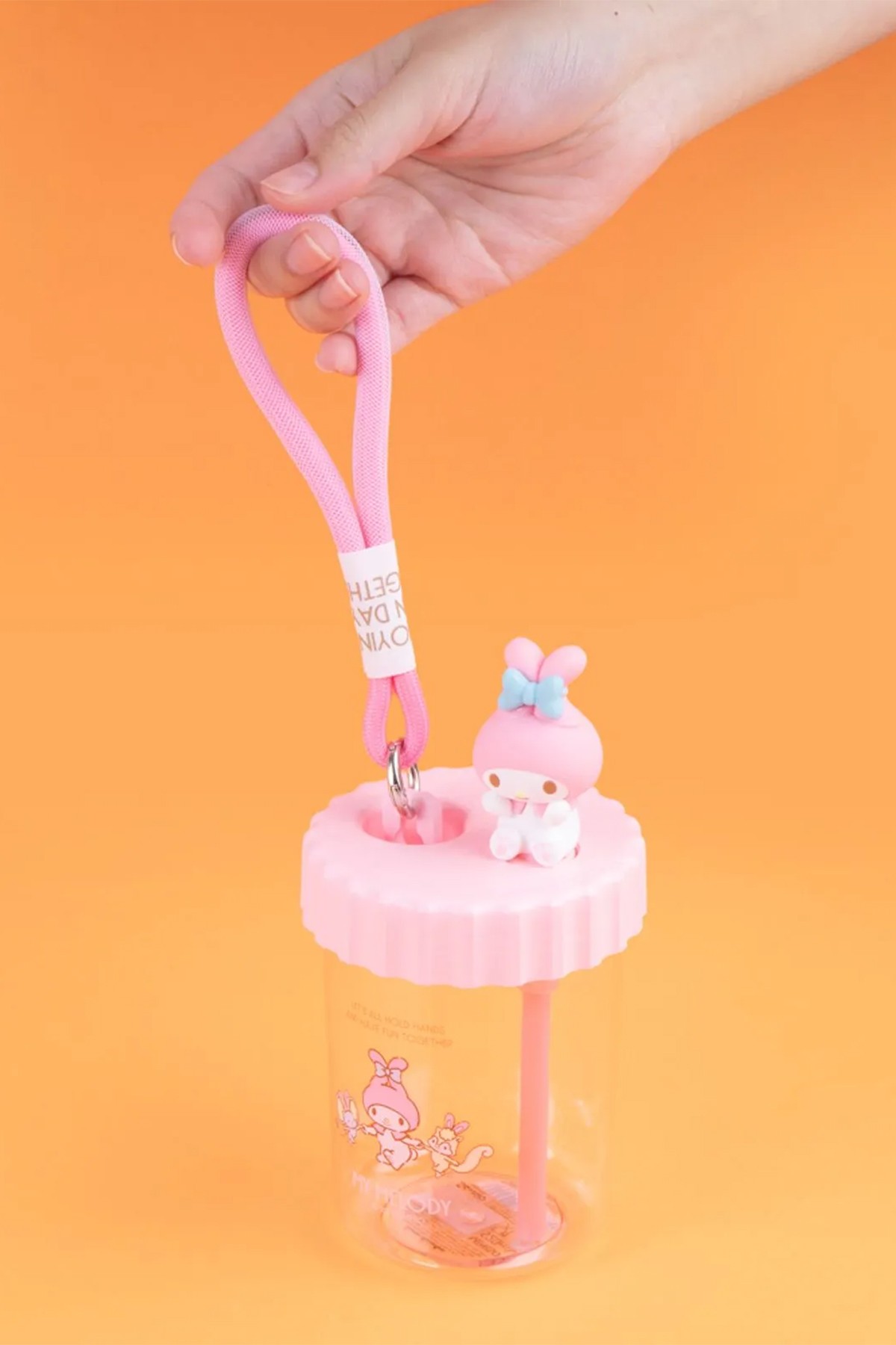 Sanrio Lisanslı Pipetli ve Askılı Plastik Şişe (520ML) - My Melody