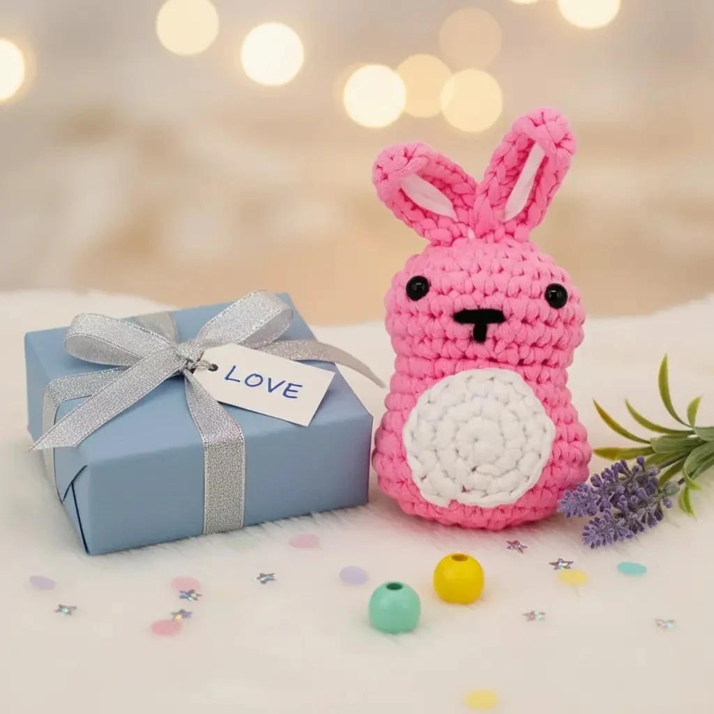 Tavşan Figürlü Örgü İpi Seti – DIY Hobi Seti Kolay Başlangıç