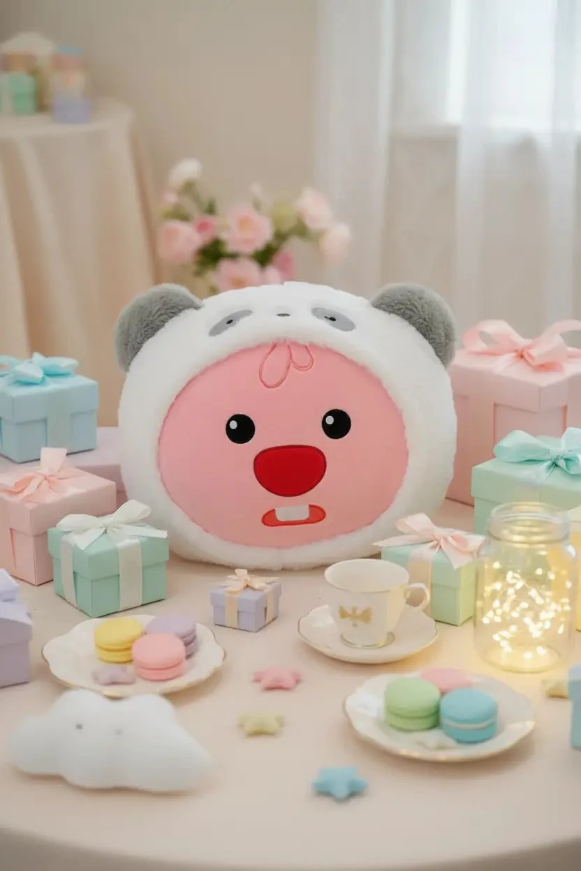 Zanmang Loopy Lisanslı Panda Kostümlü Dekoratif Peluş Yastık 40 cm