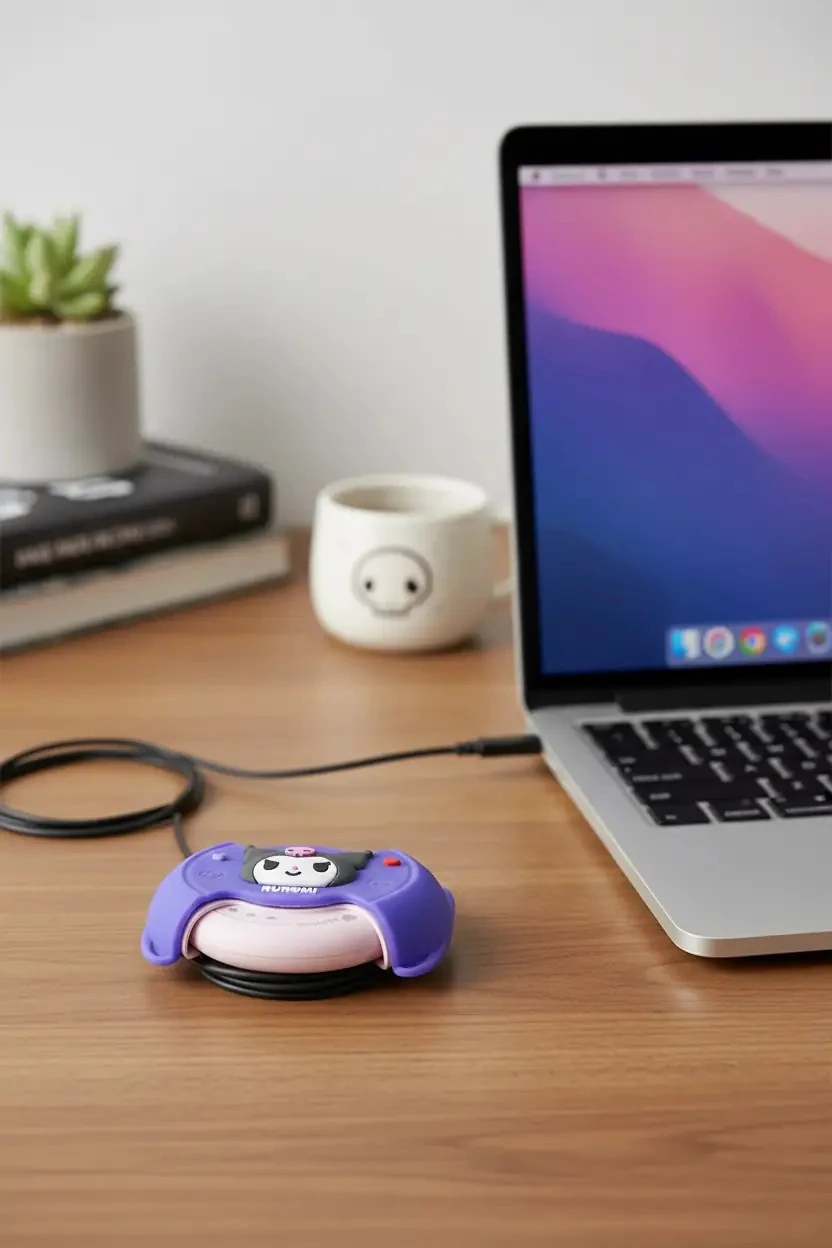 Sanrio Lisanslı Kuromi Donut Figürlü Bluetooth Kulaklık - Kablosuz Ergonomik Tasarım Şarj Edilebilir