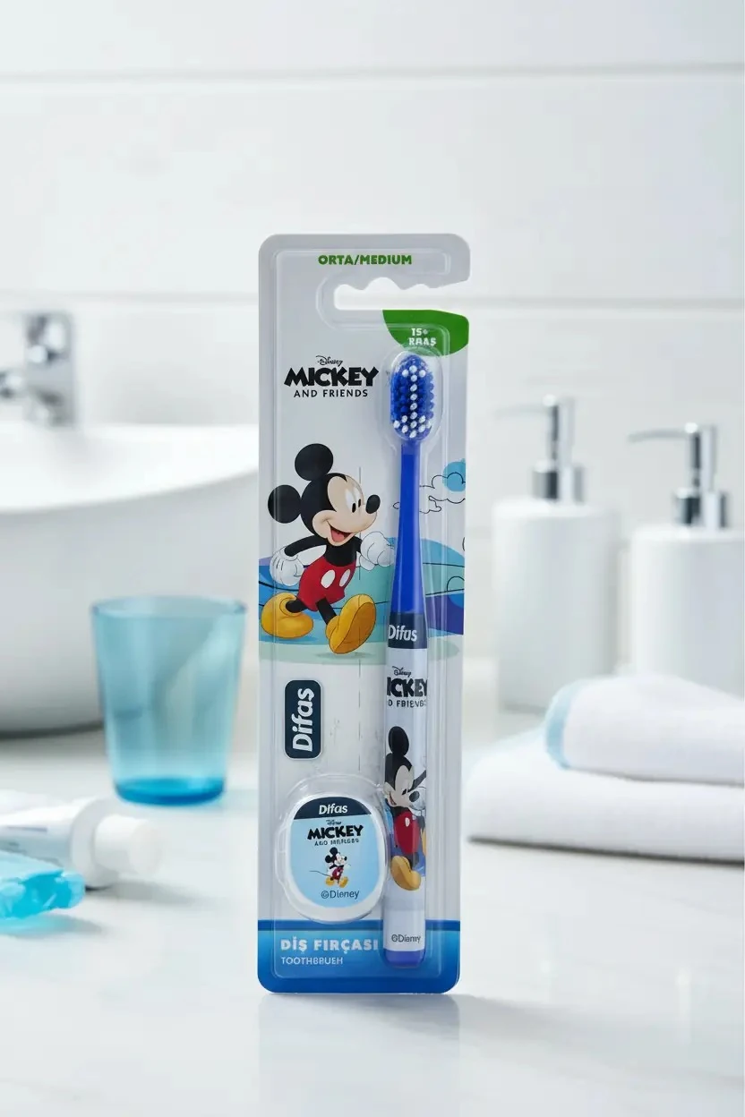 Disney Lisanslı Mickey Diş Fırçası 15+ Yaş – Orta-Sert Kapaklı