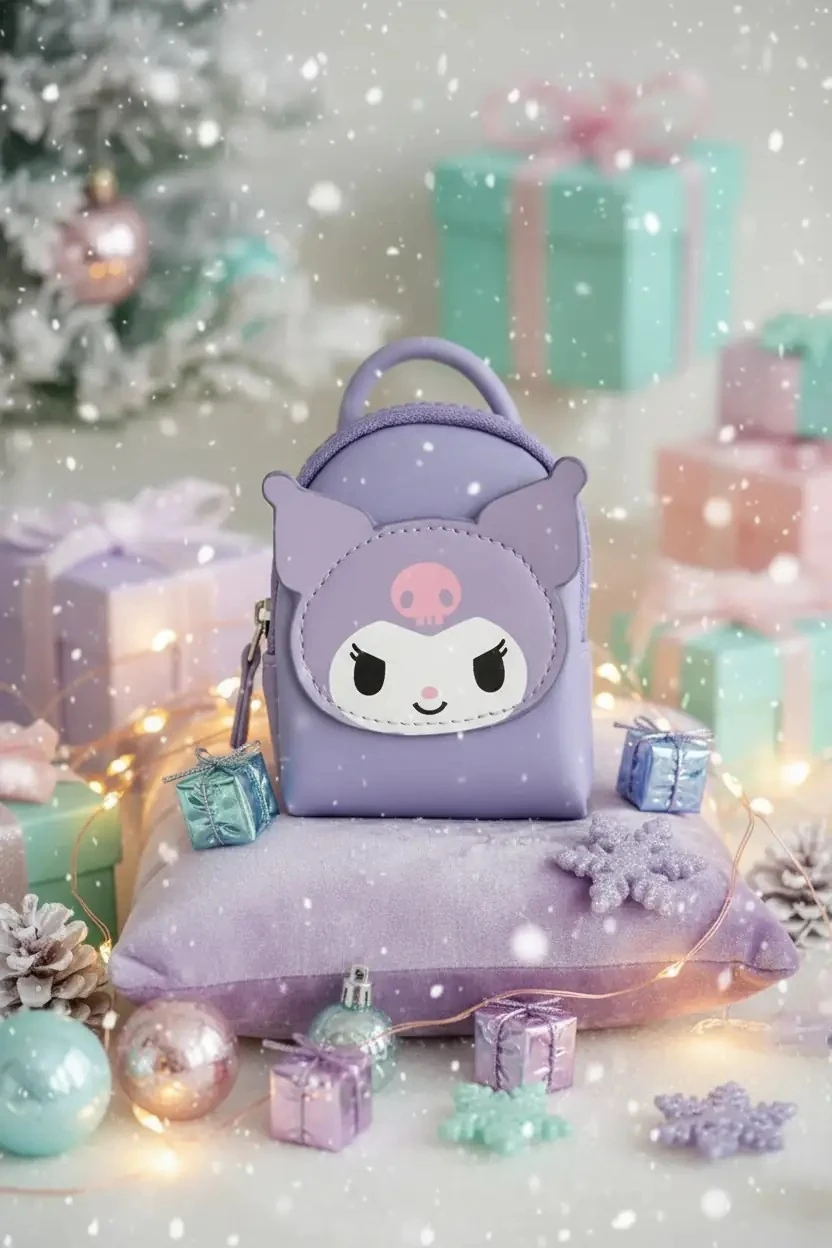 Sanrio Lisanslı Kuromi Mini Bozuk Para Çantası (Mor)