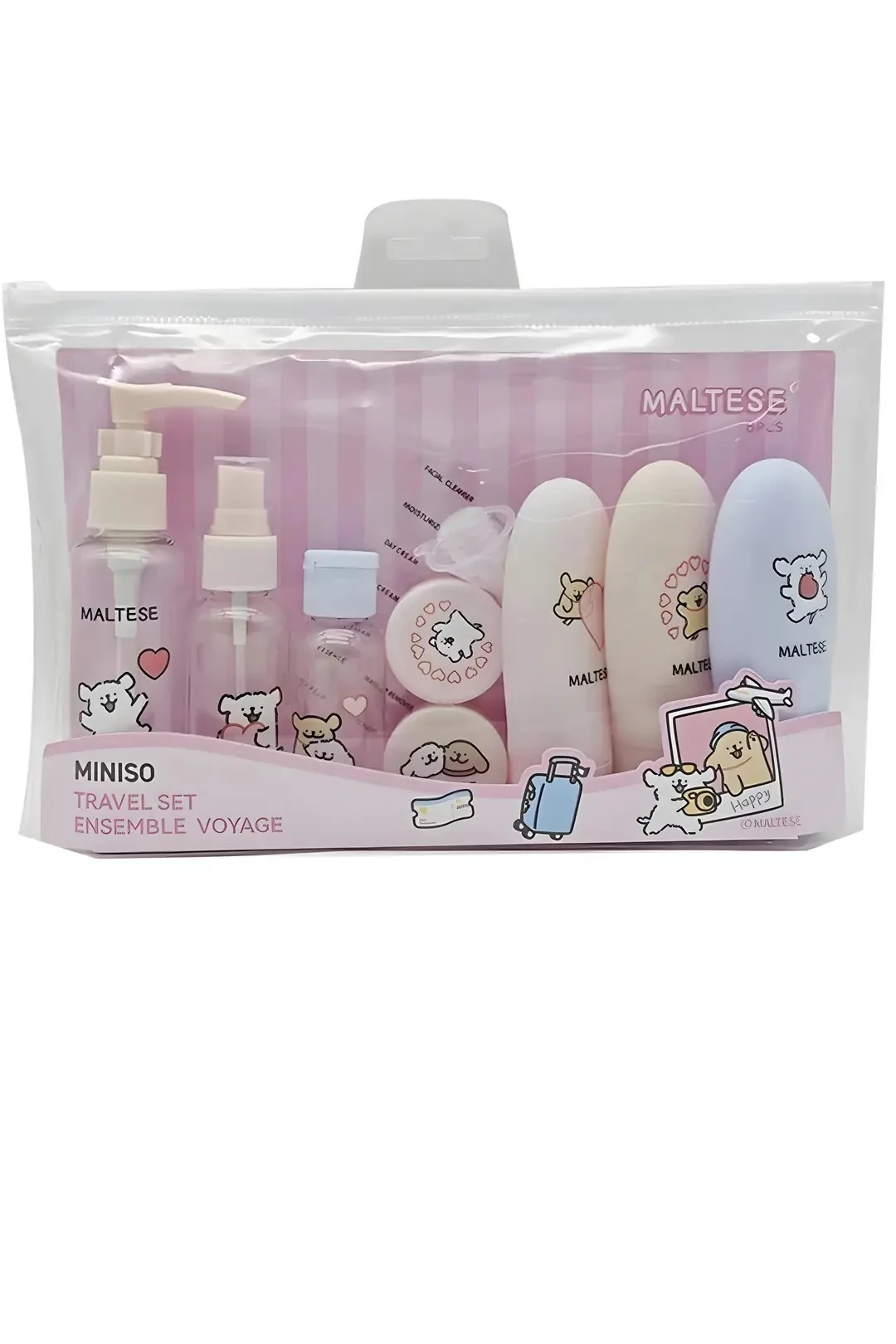 Maltesse Lisanslı Seyahat Şişe Seti (11 Adet) - Pratik ve Şirin Seyahat Arkadaşınız