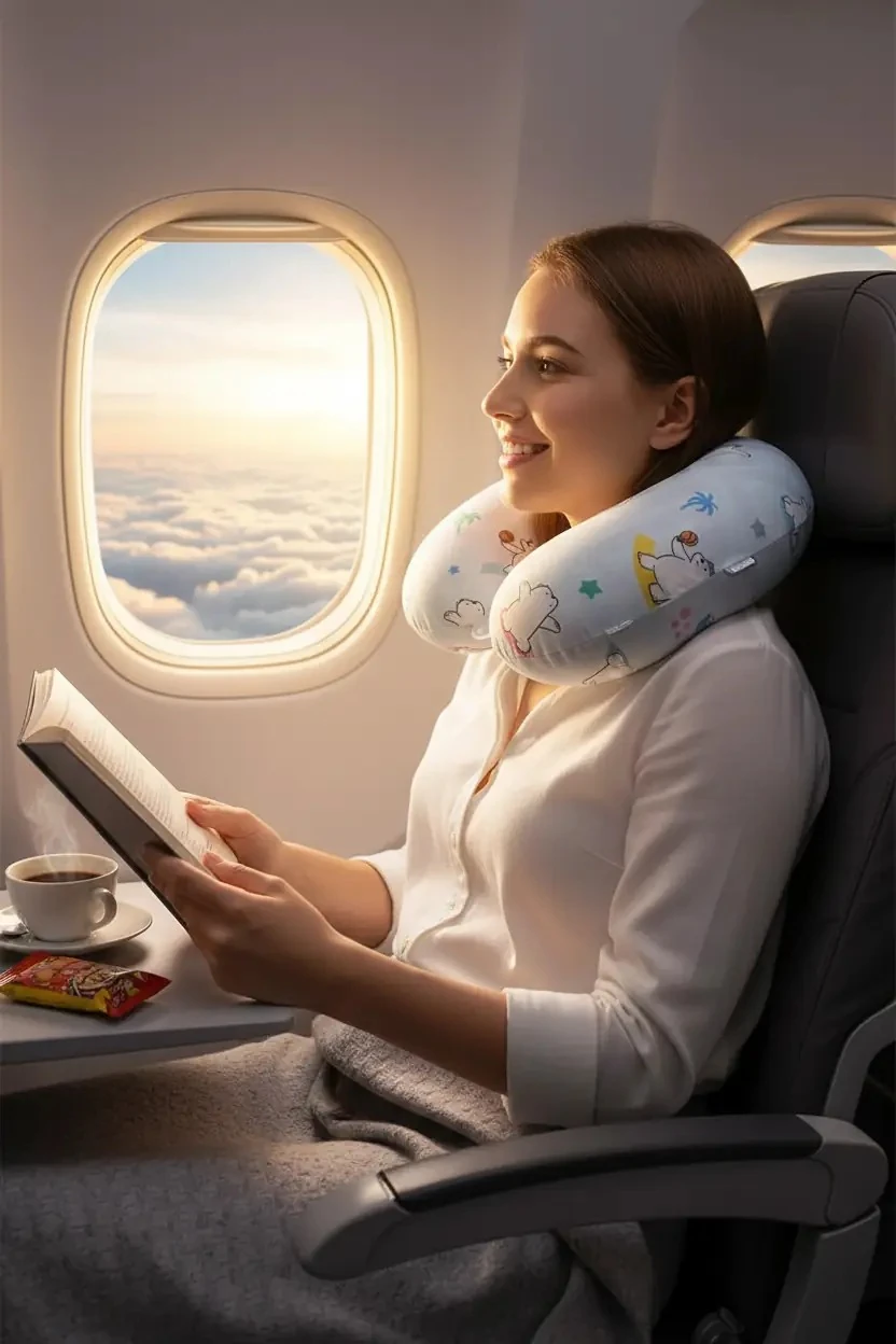 We Bare Bears Lisanslı Kutup Ayısı Boyun Yastığı - Ergonomik Destekli Yumuşak Dokulu Seyahat Yastığı