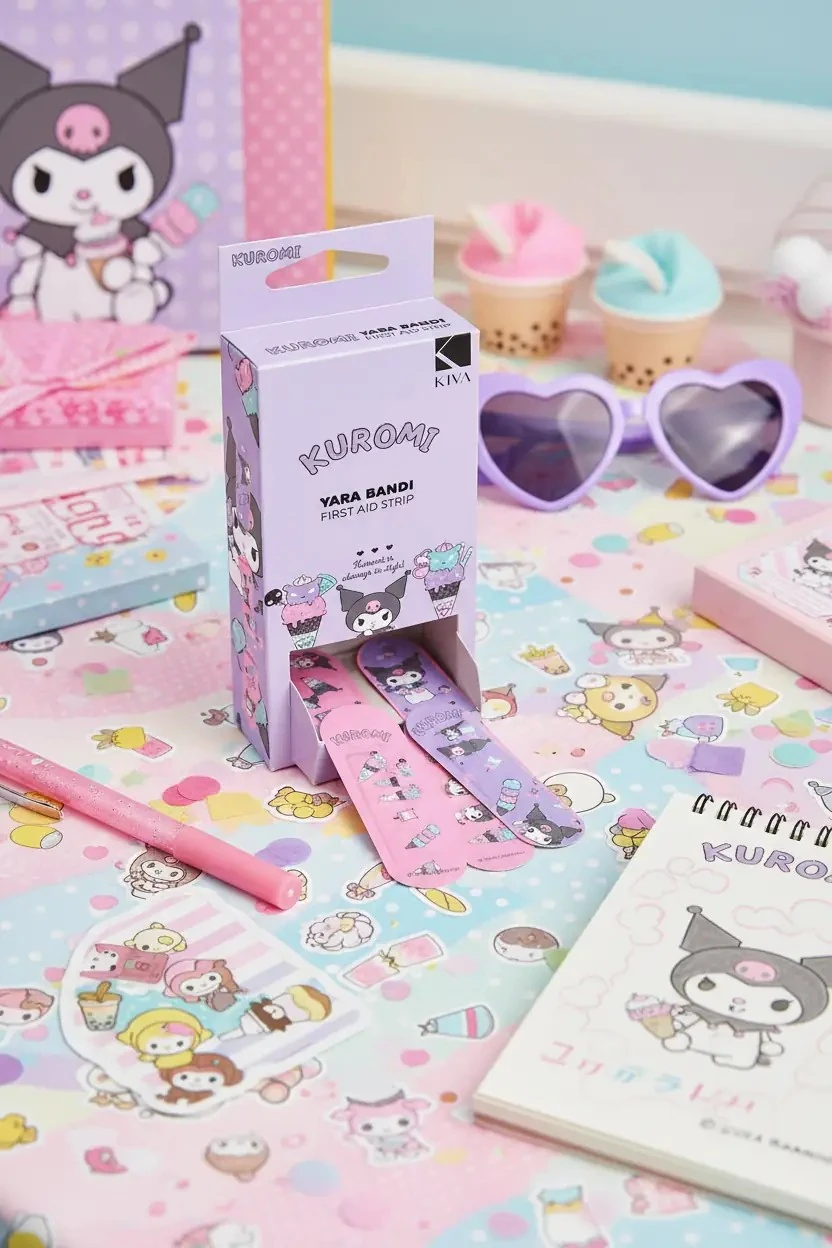 Sanrio Lisanslı Yara Bandı Kuromi – 10’lu Paket Renkli ve Sevimli Yara Bandı