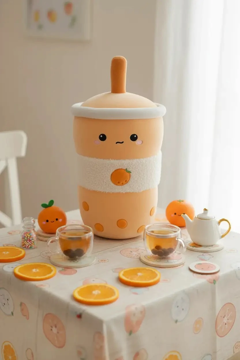 Meyve Çayı Serisi Peluş Oyuncak (30cm) - Portakal