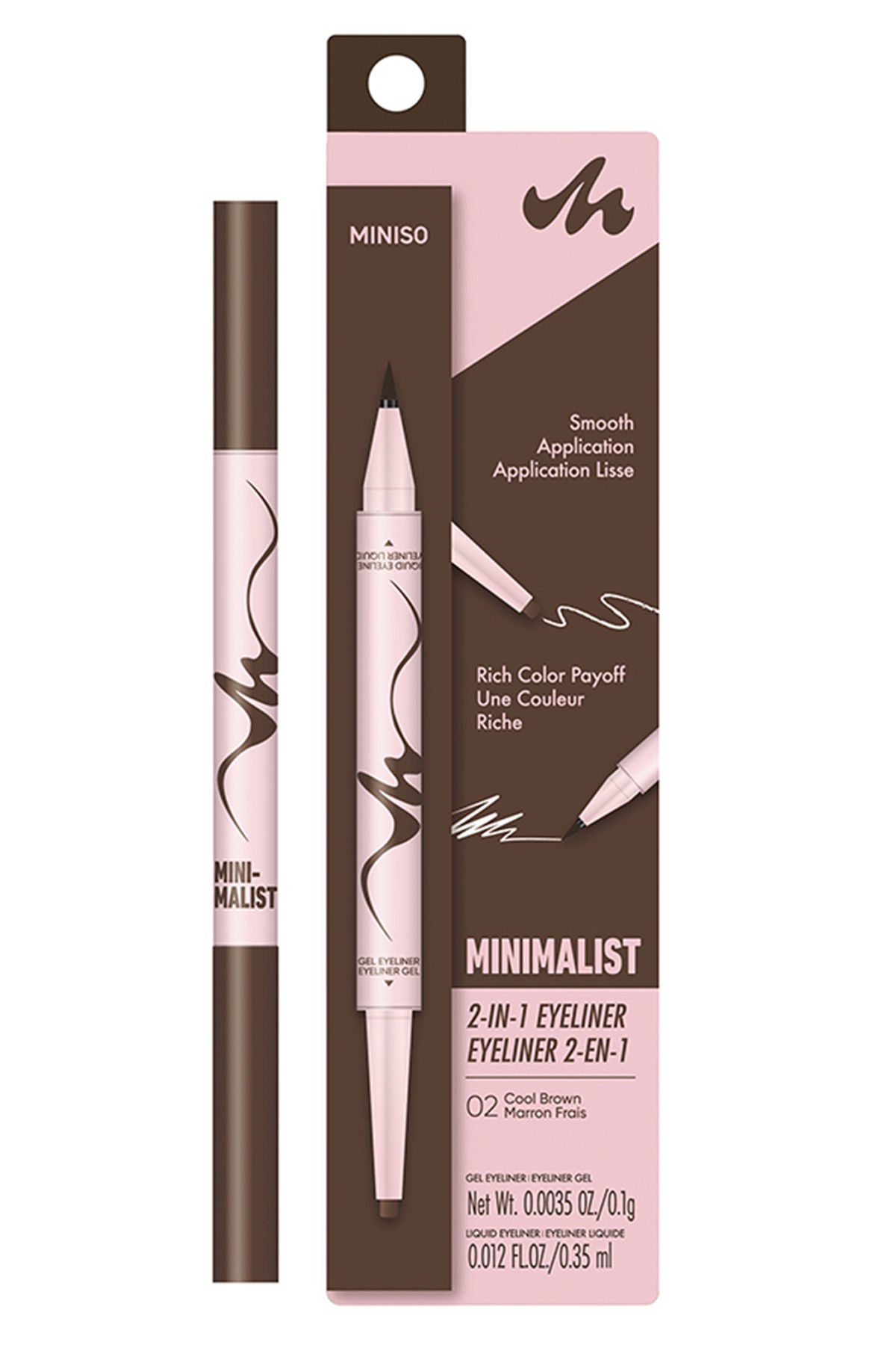 Minimalist Serisi Çift Taraflı Eyeliner (02 Kahve)