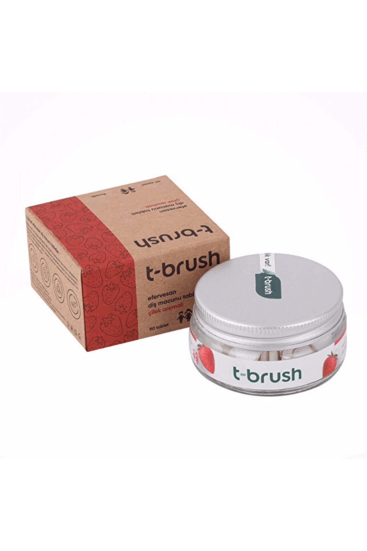 T-Brush Çilek Aromalı Diş Macunu 90 Tablet Florürlü