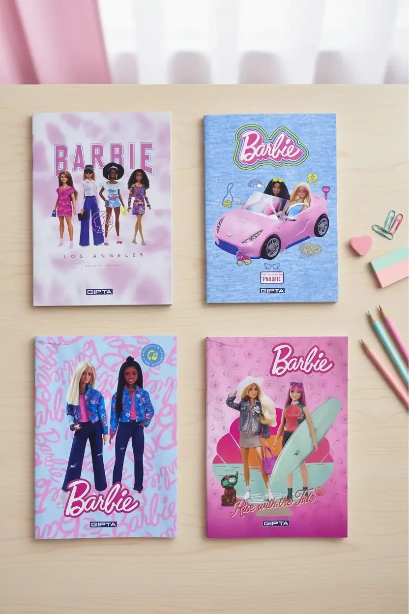 Gıpta Barbie Lisanslı Not Defteri – A6 Boyutlu Renkli Kapaklı Çanta Boy Okul Defteri 15 CM