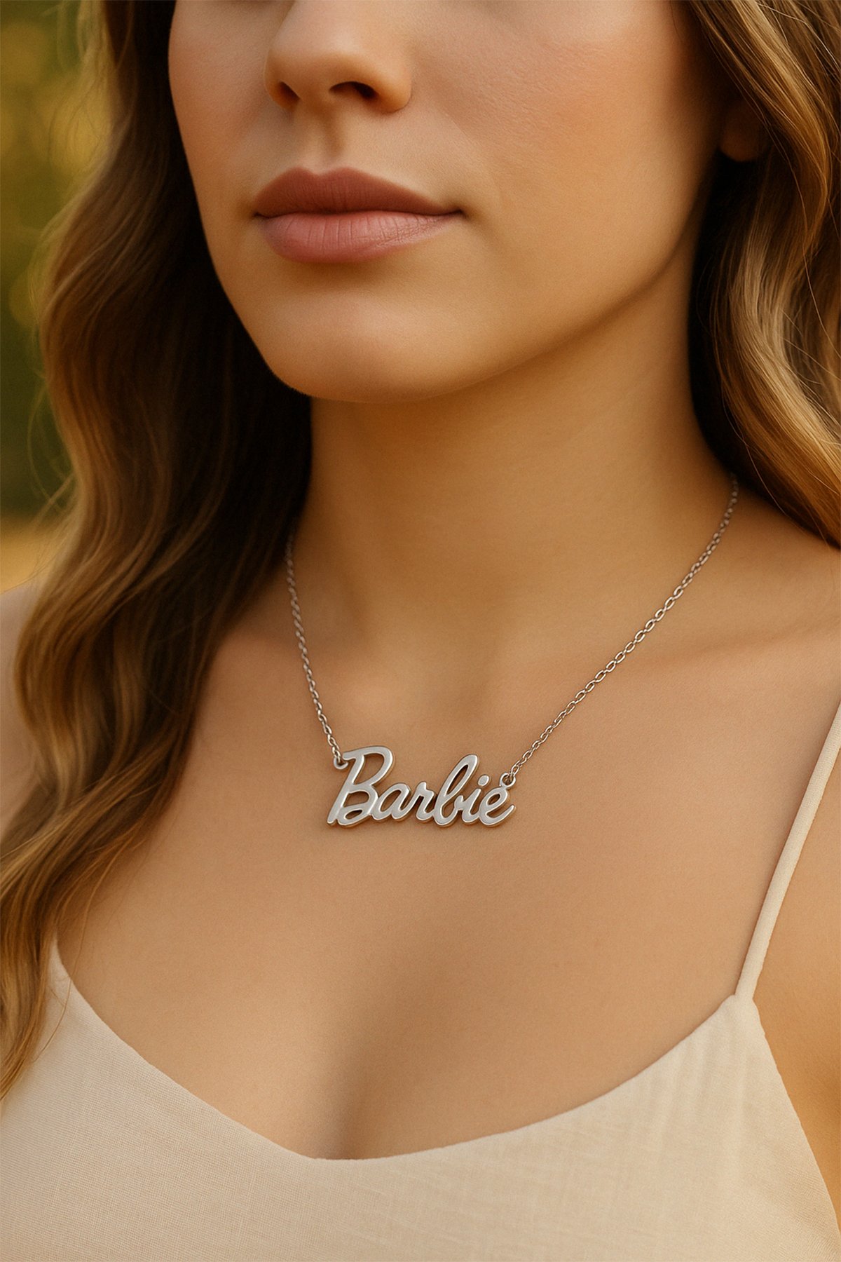 Barbie Lisanslı İkonik Yazı Kolyeli Zincir
