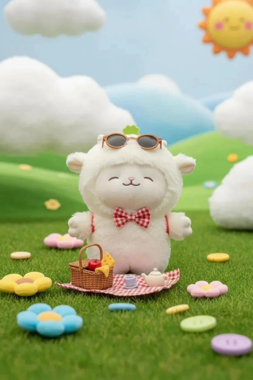 Kuzu Baa 26 cm Sırt Çantalı Kuzu Peluş Oyuncak