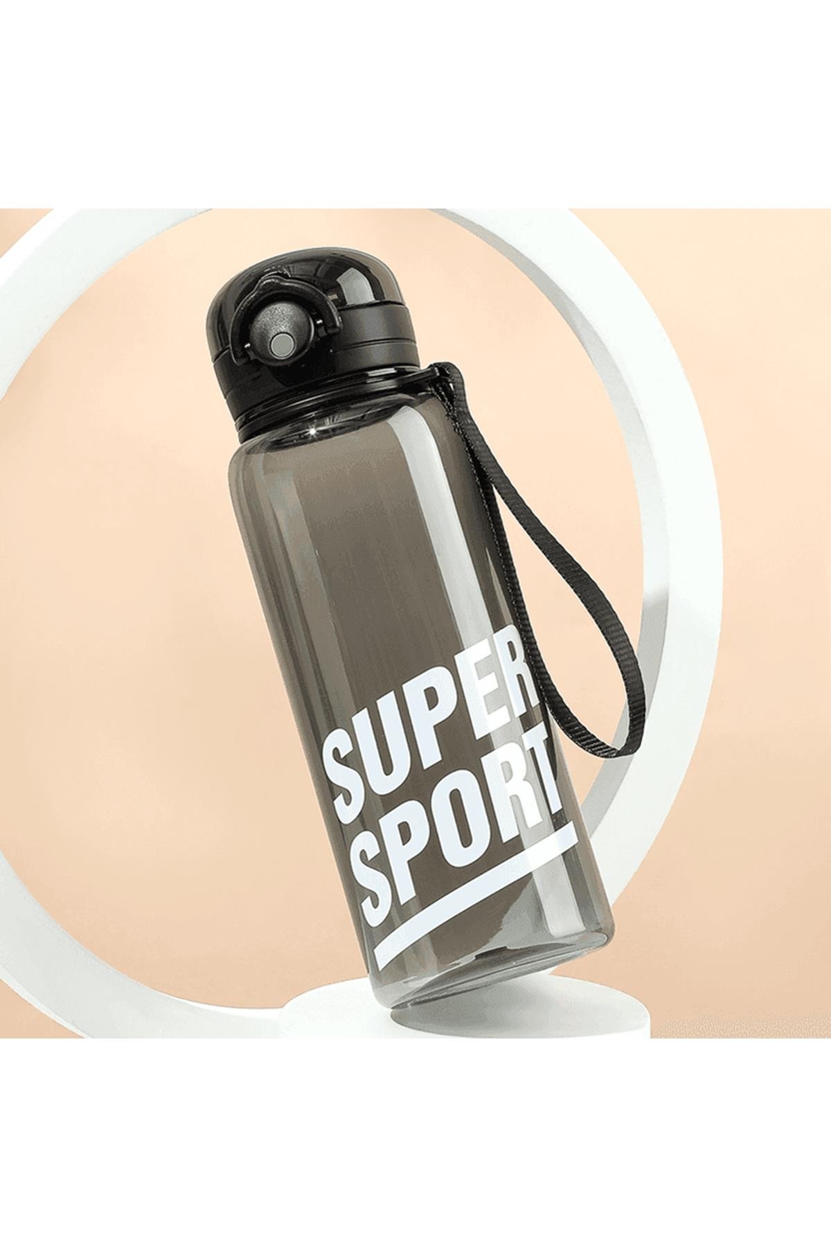Sıçrayan Kapaklı Tritan Askılı Şişe 700Ml - Siyah