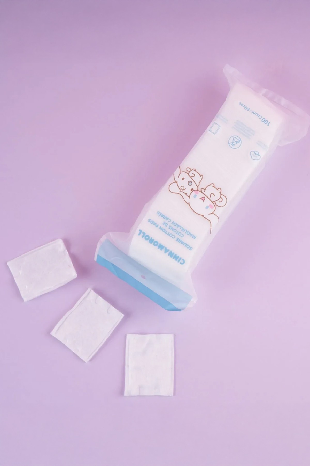Sanrio Lisanslı Cinnamoroll Kare Makyaj Temizleme Pamuğu