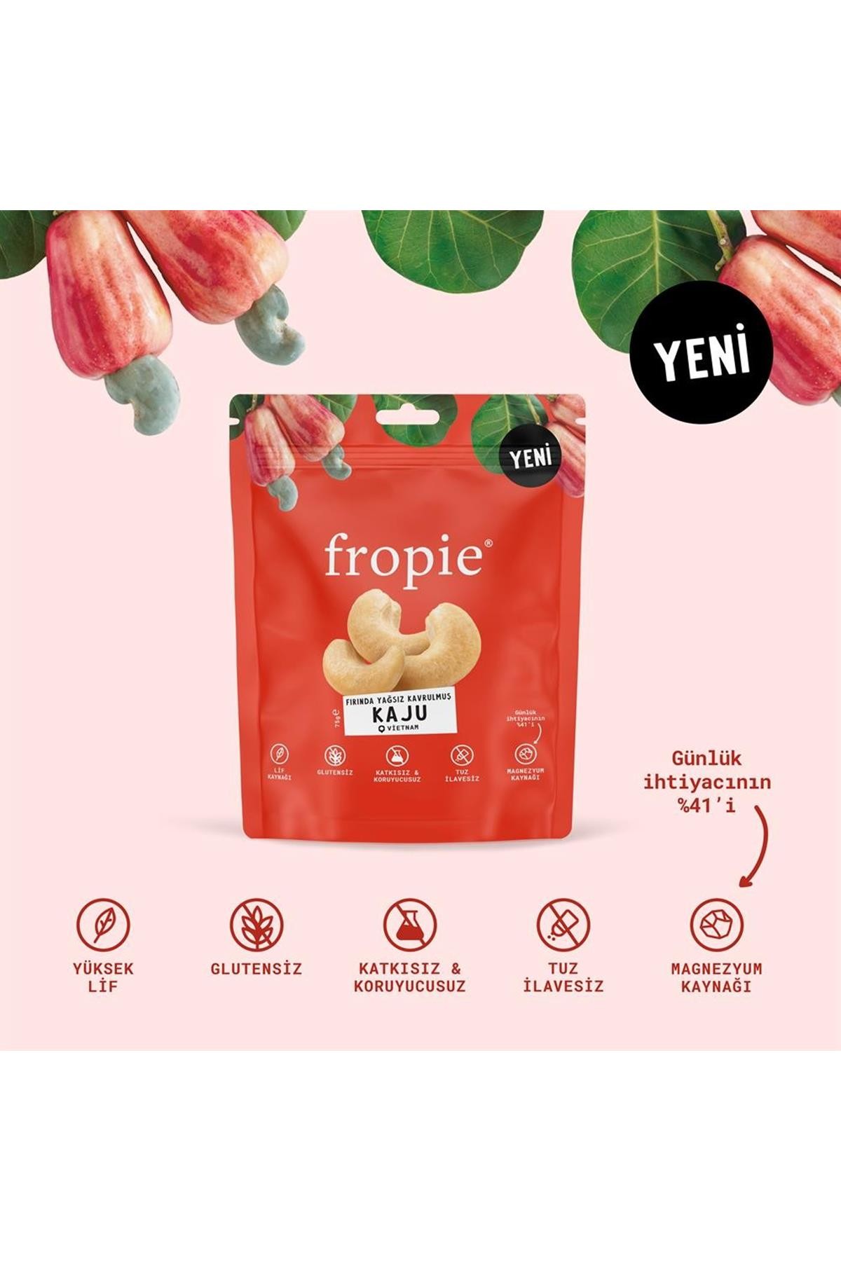 Fropie Kaju Fırında Yağsız Kavrulmuş 75 Gr