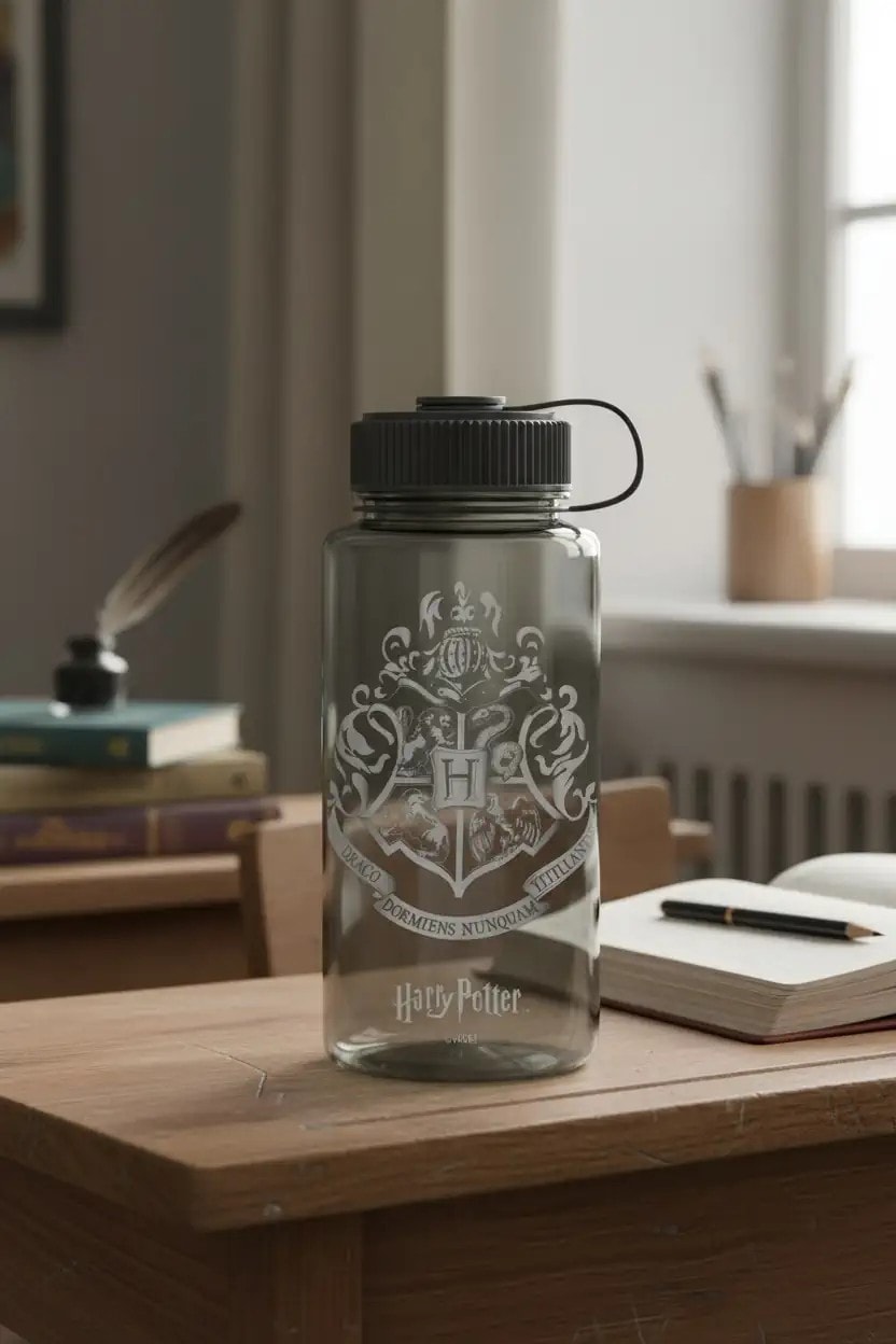 Harry Potter Lisanslı Kulplu Plastik Şişe (800ML) - Siyah