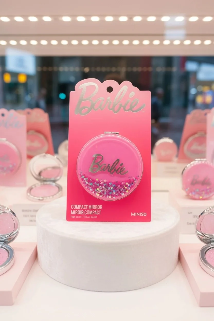 Barbie Lisanslı Kapaklı Cep Aynası