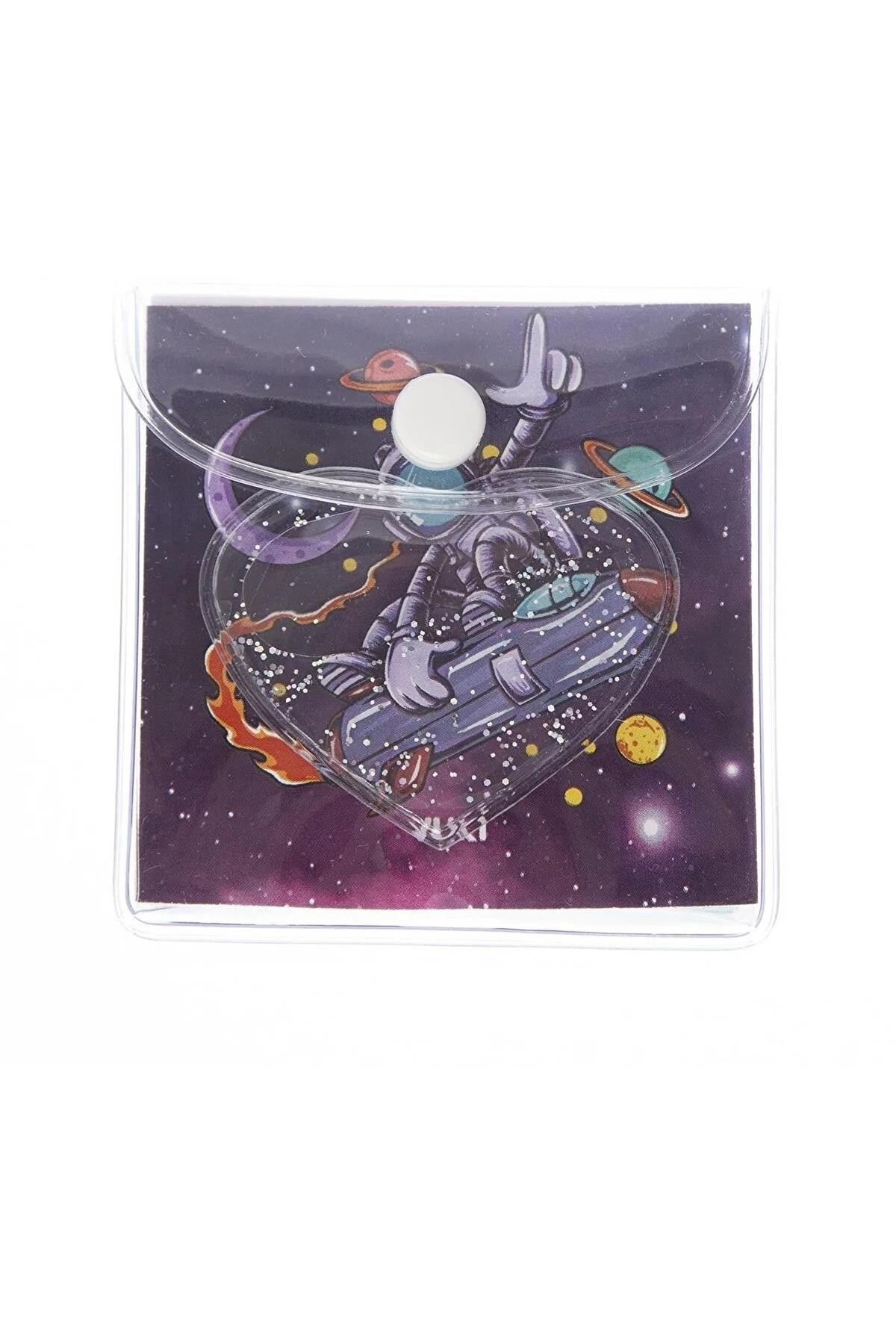 Vuki Simli Ve Sulu Desenli Küp Bloknot-Astronot
