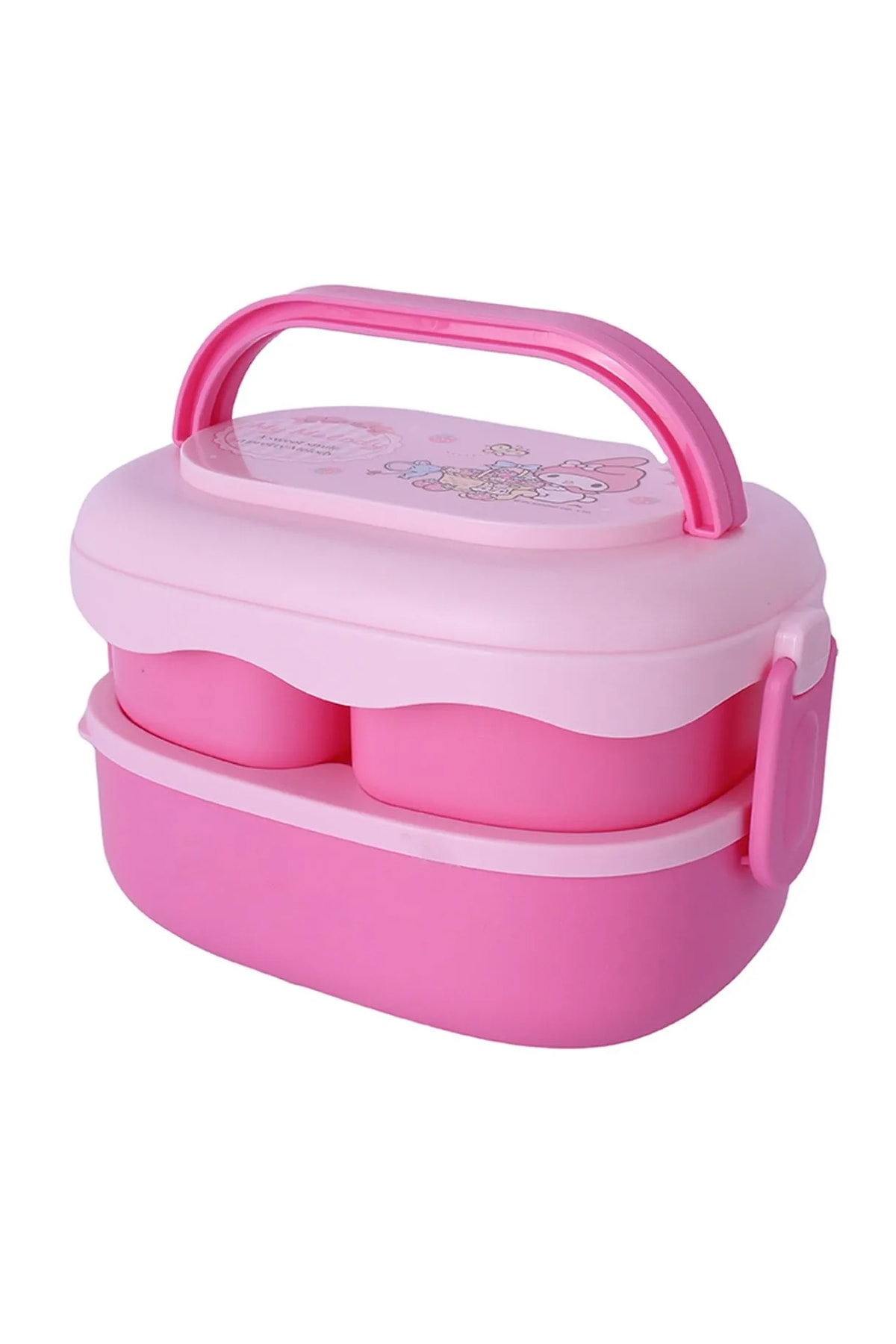 Sanrio Lisanslı My Melody Çift Katmanlı Askılı Yemek Kabı - 1600 ml