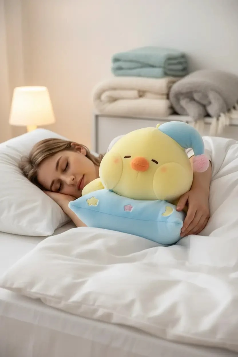 Miniso BIBI Civciv Uyku Peluş Oyuncak ve Yastık – Yumuşak Konforlu Uyku Arkadaşı 25 Cm