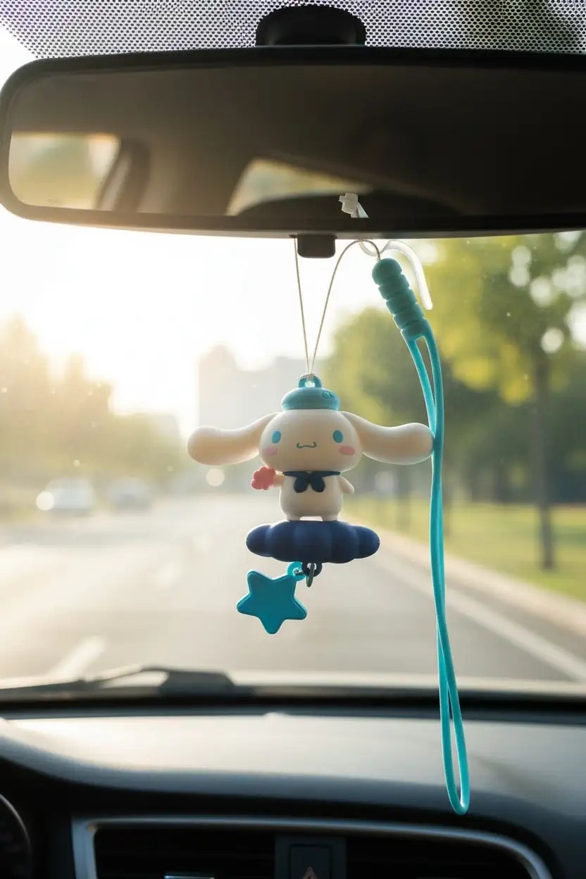 Sanrio Lisanslı Yaz Serisi Araba Süsü - Cinnamoroll